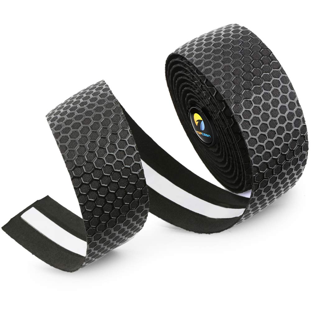 Premium EVA Camouflage Bicycle Handlebar Tape - Comfortable Road Bike Bar Grip with Bar End Plugs (2 Rolls, Grid Black) | Ideal for Road Cycling, Mountain Biking & Commuting