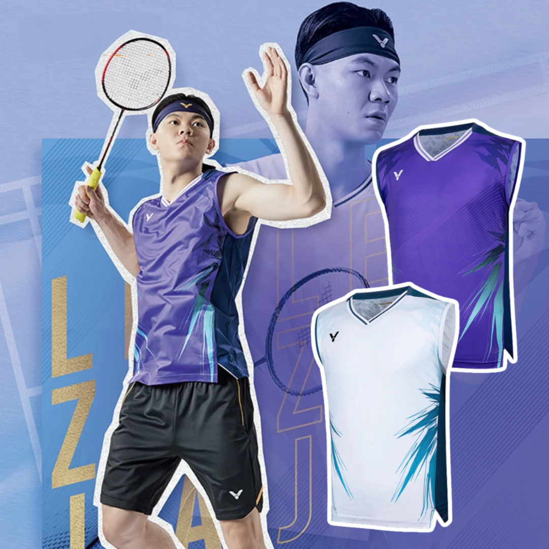 Victor T-50008 Lee Zii Jia Sleeveless Unisex Badminton Shirt - Lightweight Performance Jersey for Men & Women - Perfect for Tournaments, Training & Casual Wear