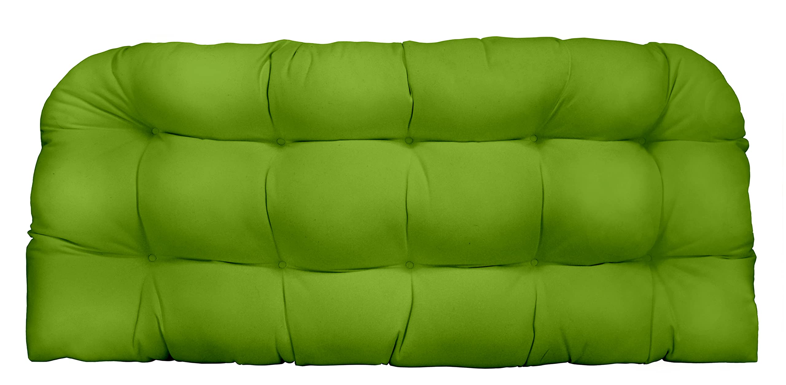 RSH DECOR Indoor Outdoor Tufted Wicker Love Seat with Weather-Resistant Cushion - Patio, Garden, Balcony Furniture - Choose Color & Size (Gecko Green, 44