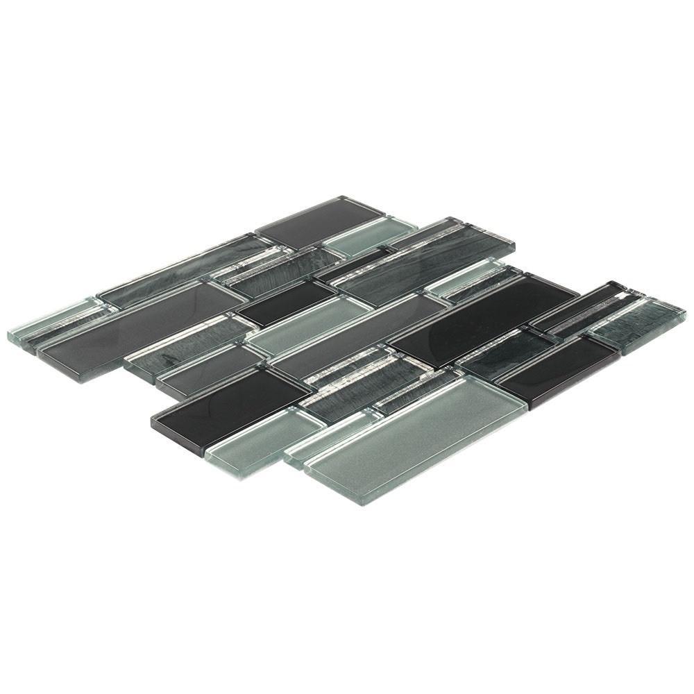 Premium Glass Mosaic Wall Tile - Onyx Graphite Finish for Kitchen Backsplash & Bathroom Decor | Waterproof & Durable Home Improvement Solution