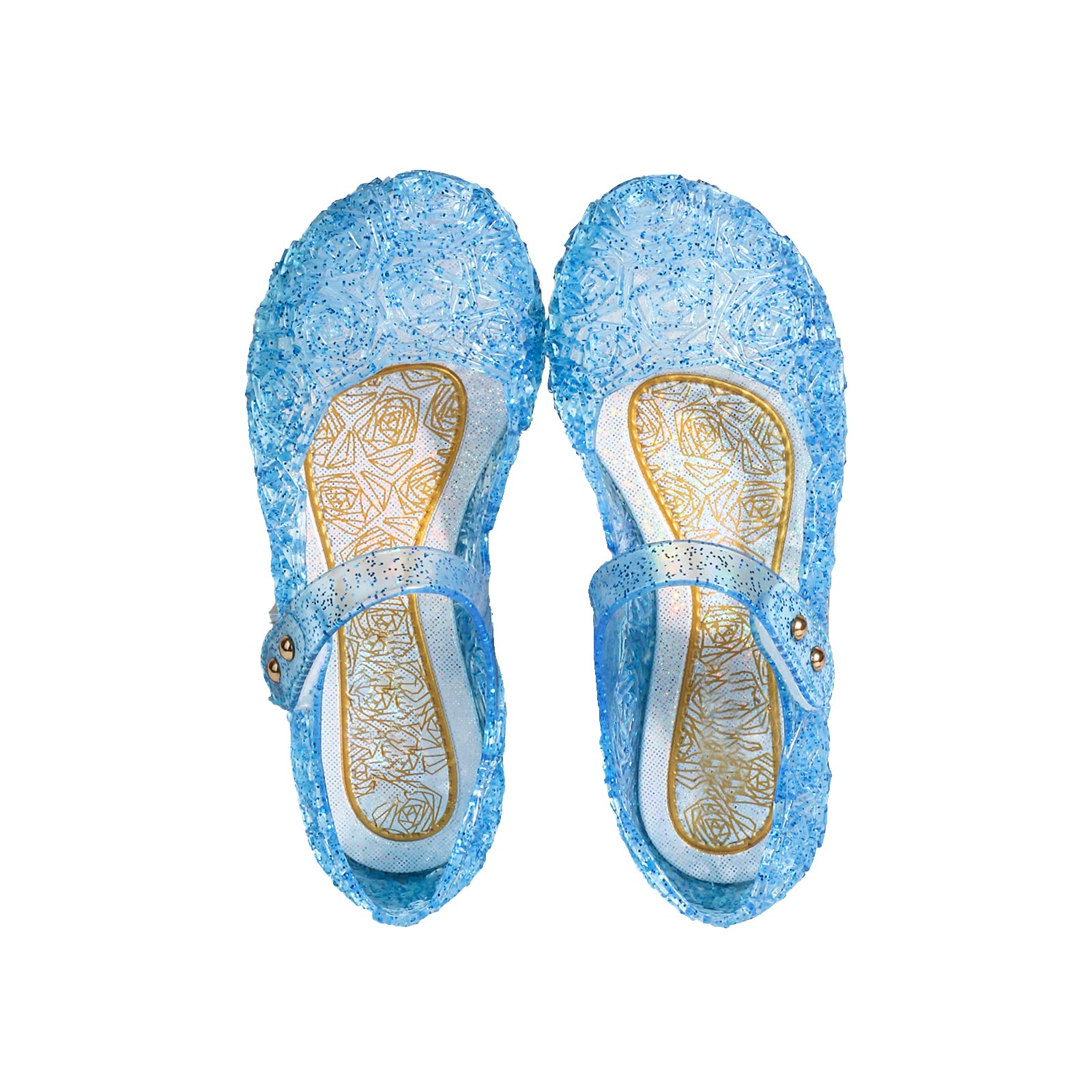 Girls Frozen Elsa Sparkly Mary Jane Flats - Princess Cosplay Dance Party Shoes for Kids | Perfect for Halloween, Dress-Up & Birthday Celebrations