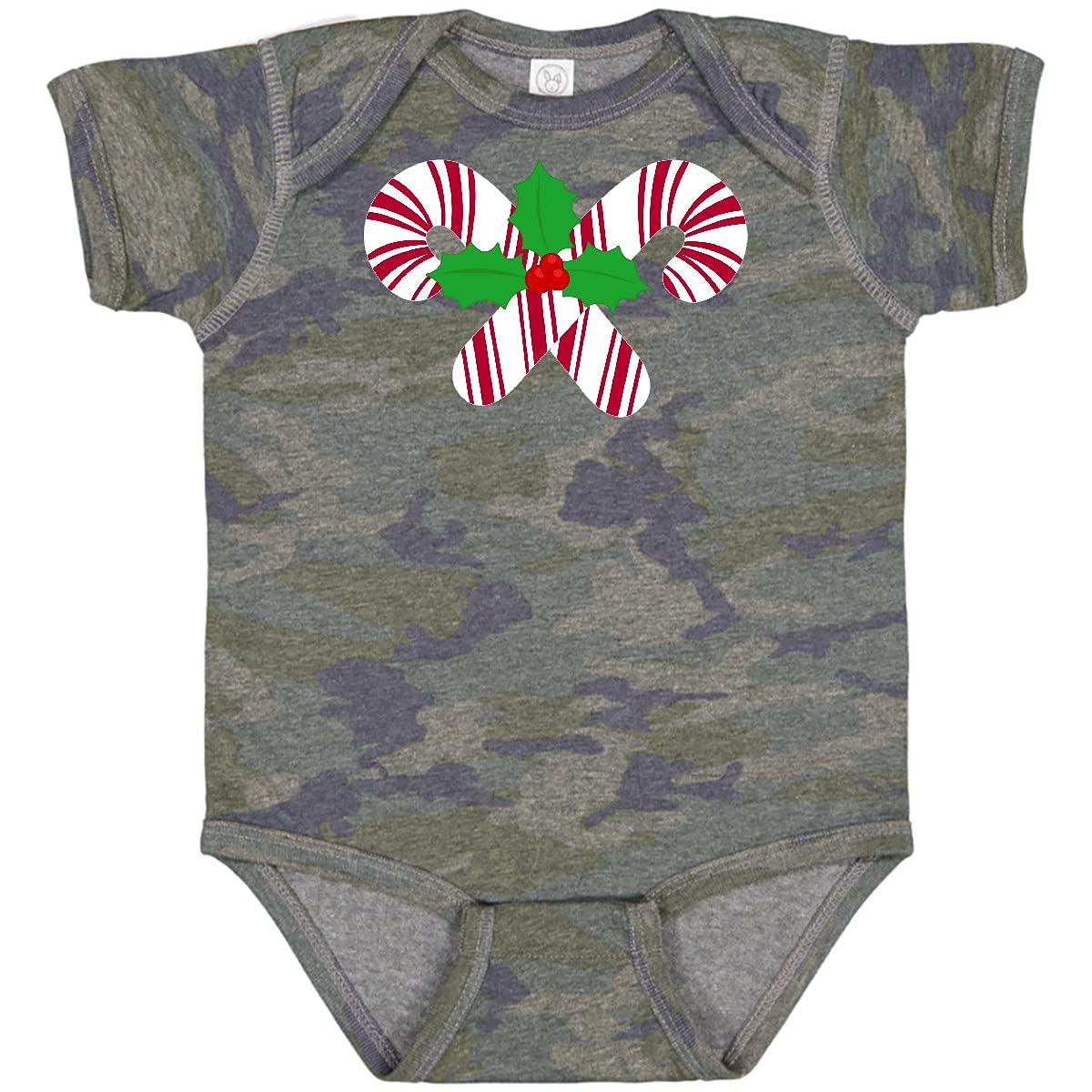 Inktastic Candy Canes and Holly Christmas Baby Bodysuit - Cute Holiday Outfit for Infants & Toddlers - Perfect for Christmas Photos, Family Gatherings & Festive Celebrations