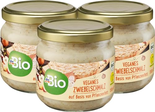 Organic Vegan Onion Lard Spread - 3 Pack x 150g (15.87 oz) - Plant-Based Spread with Onions & Apples - Gluten-Free, Non-GMO - Made in Germany - Perfect for Sandwiches, Toast & Vegan Cooking