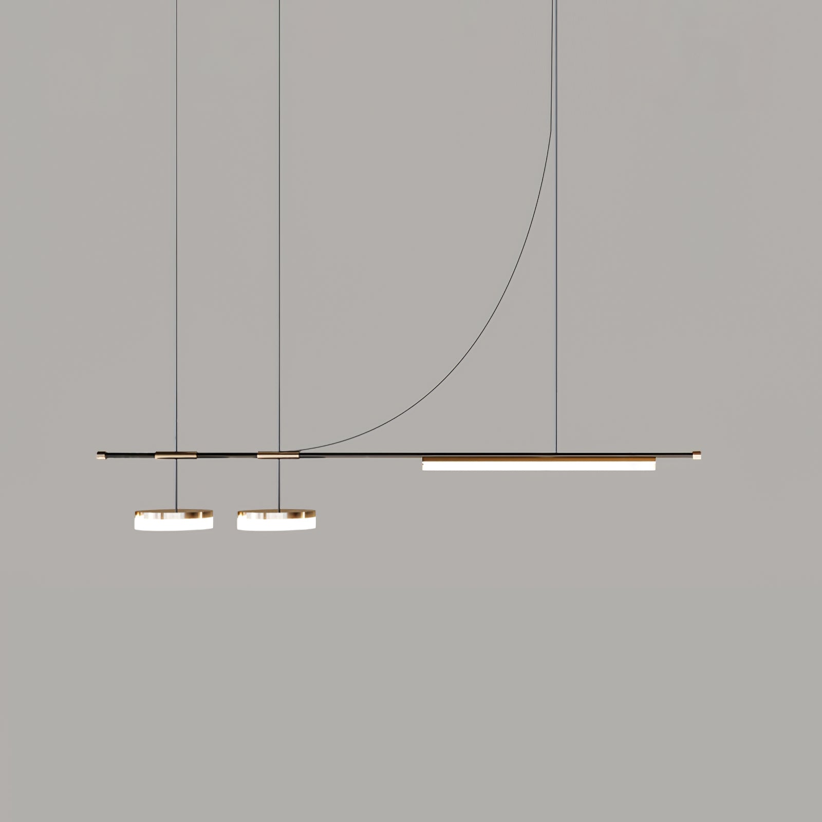 Arc Horizon Island Pendant Light - Modern Glass Hanging Light Fixture for Kitchen Island, Dining Room & Living Room Lighting - Perfect for Home Decor & Interior Design