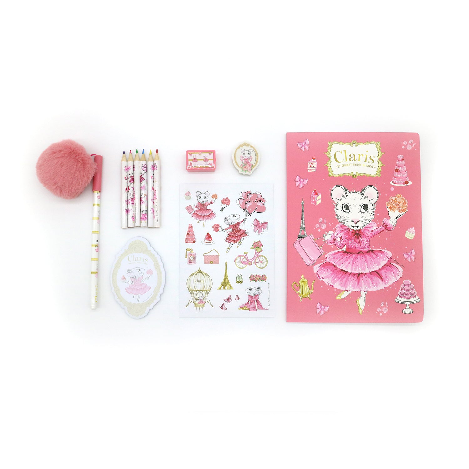 Claris The Mouse Magnificent Mess Stationery Set - Cute Mouse-Themed Writing Supplies for Kids, Back to School Essentials, Perfect for Classroom, Homework & Creative Projects