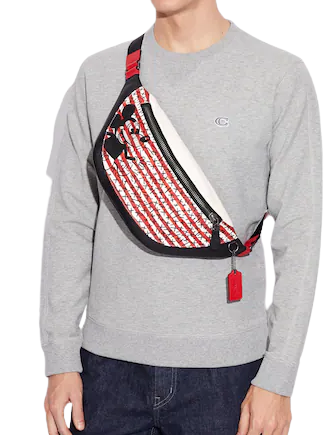 Coach Disney Mickey Mouse X Keith Haring Warren Crossbody Belt Bag - Stylish Hands-Free Fashion for Theme Parks, Concerts & Everyday Use