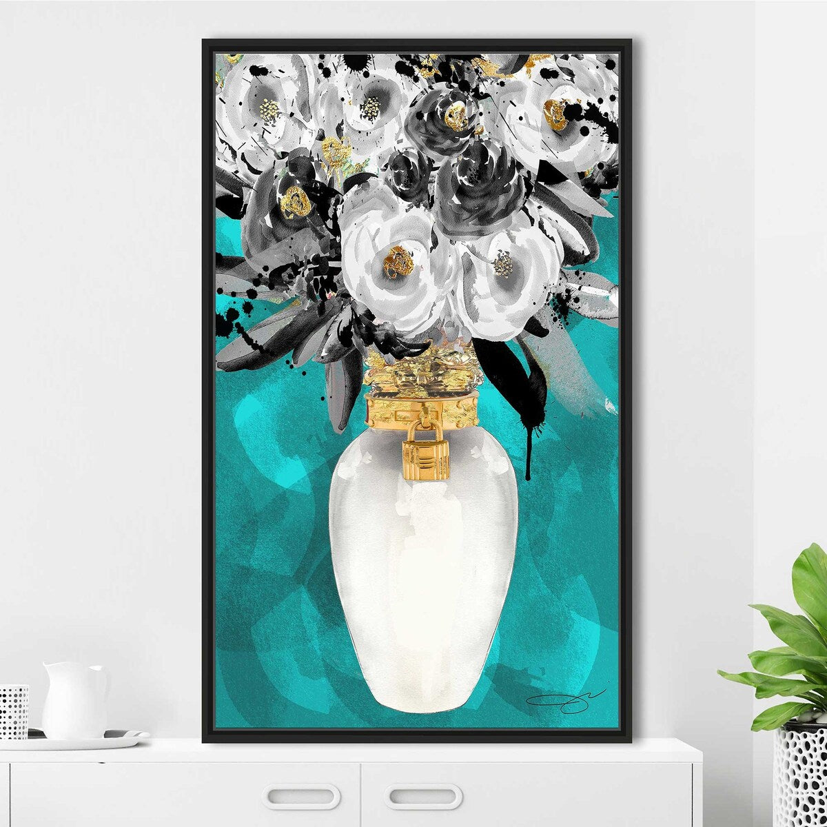 Always Fresh Blue by Jodi - Modern Abstract Art Print on Floating Canvas - Perfect for Living Room, Bedroom & Office Wall Decor