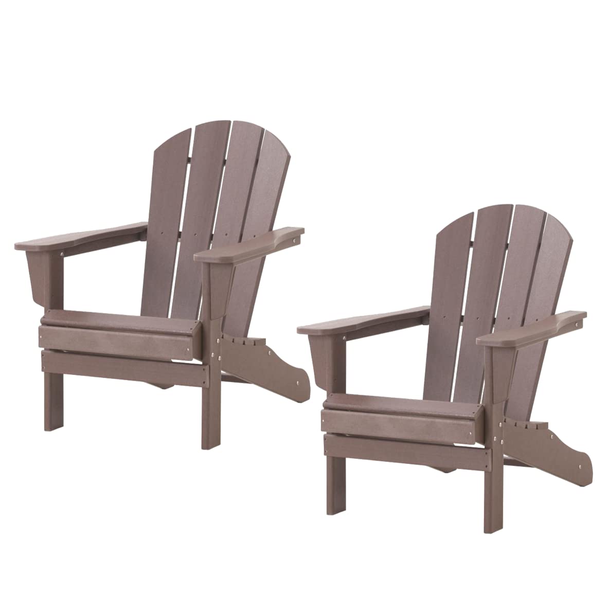 Premium WILLIAMSPACE Adirondack Chairs Set of 2 - Heavy Duty HDPE Outdoor Patio Furniture with Weather-Resistant Design for Garden, Poolside, Backyard & Beach - Oversized Fire Pit Chairs with Easy Assembly (Brown) - Perfect for Relaxing Outdoors, Lounging by the Fire, and Coastal Living