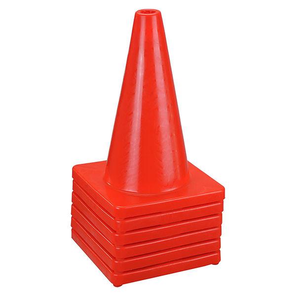 18-Pack Fluorescent Red Traffic Safety Cones - 6Pcs Durable PVC Cones for Road Safety, Parking, Construction & Events - TheLAShop