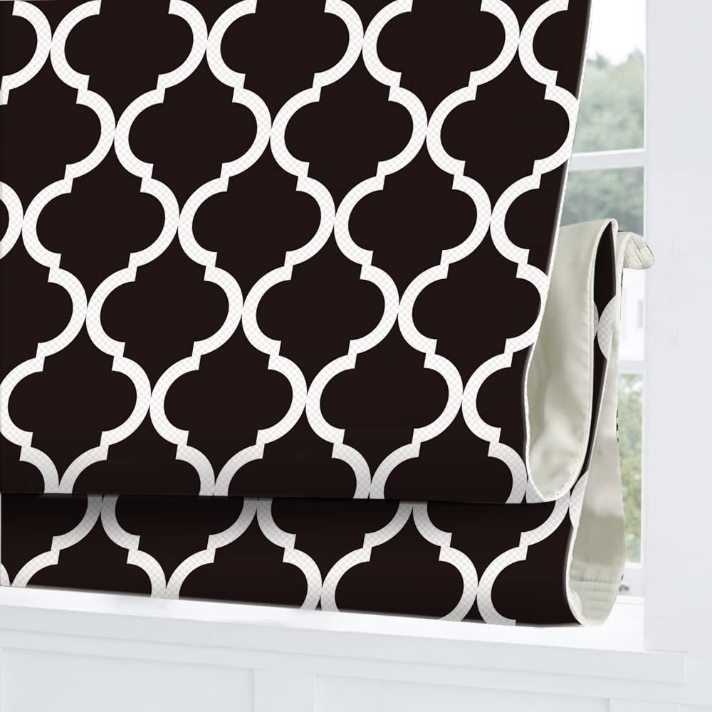Artdix Cordless Roman Shades - Blackout & Light Filtering Window Blinds in Custom Geometric Lantern Fabric for Windows, Doors & French Doors | Perfect for Bedrooms, Kitchens & Home Offices