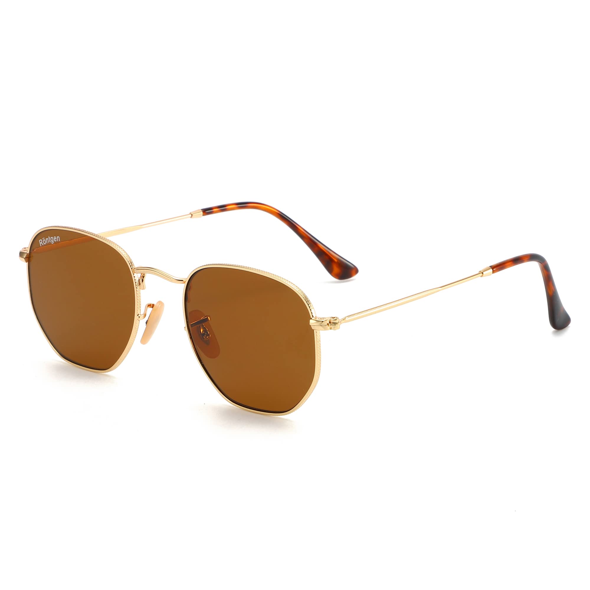 CONRAD RÖNTGEN Polygon Sunglasses for Men & Women - Hexagon Small Square Frame with UV Protection Lenses - Perfect for Outdoor Activities, Driving, and Fashion Accessories