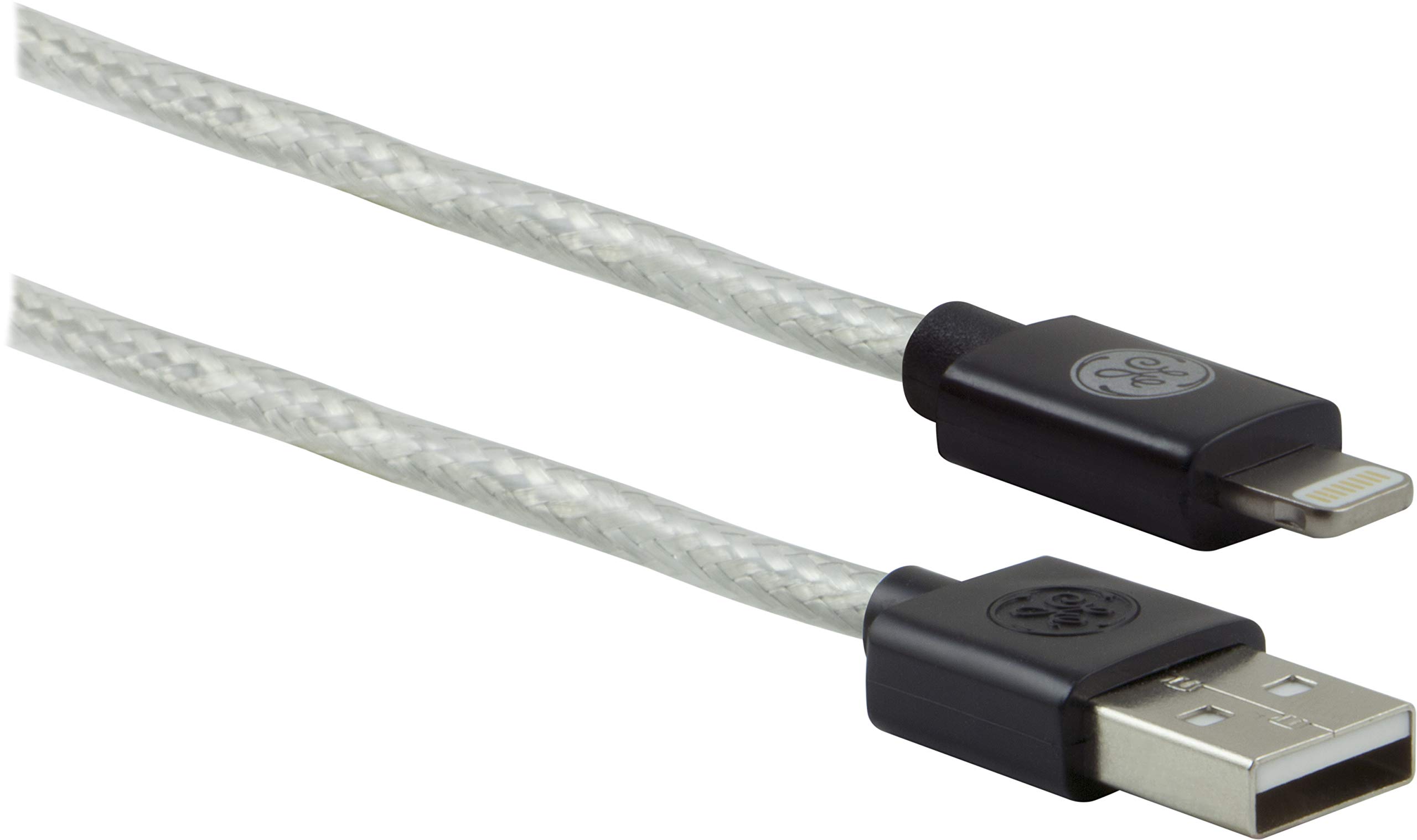 GE Pro 1ft Lightning to USB Charging Cable - MFi Certified for iPhone 12/11/Pro/Max/XS/XR/X/8, iPad, iPad Mini, iPad Air (Model 38292) - Fast Charging & Data Sync for Home, Office & Travel