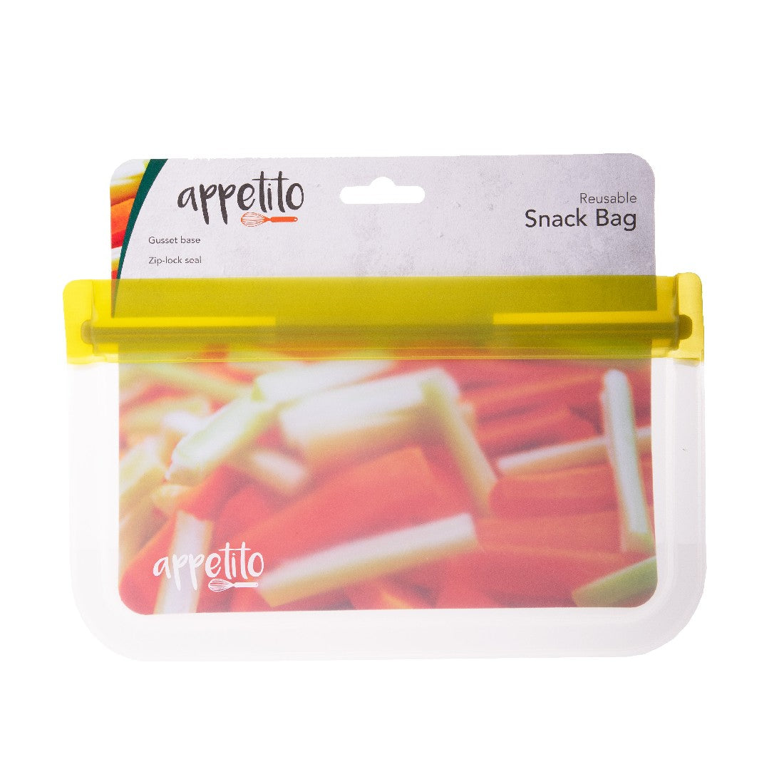 Appetito Reusable Mini Snack Bags 21.5x12.5 Inches - Eco-Friendly Food Storage for Kids Lunch, Travel & Picnics - Washable & Leak-Proof Snack Pouches