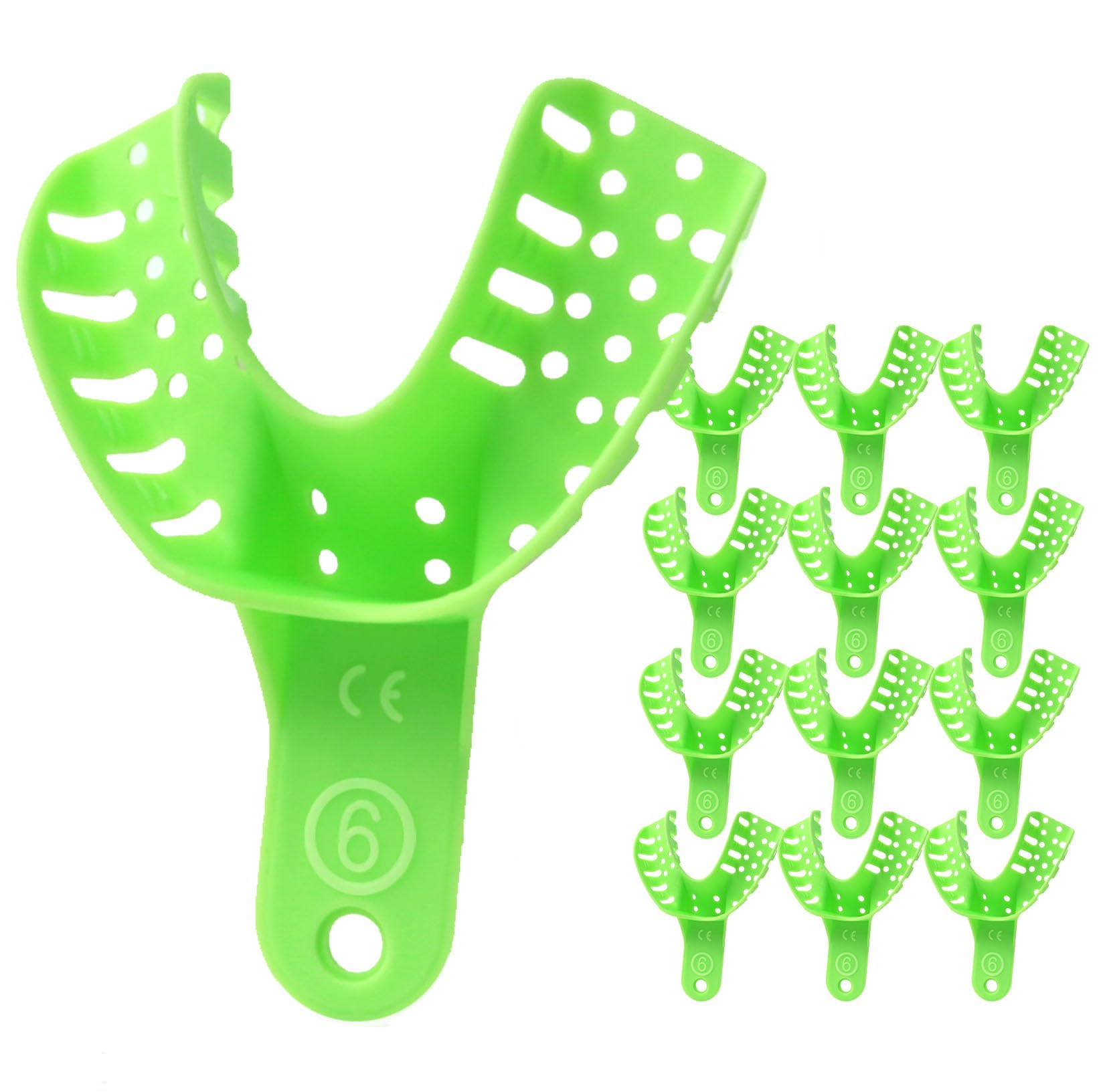 Autoclavable Perforated Dental Impression Trays - Small Lower Set of 12 (#6) for Accurate Teeth Molds | Ideal for Dentists, Orthodontists & Dental Labs