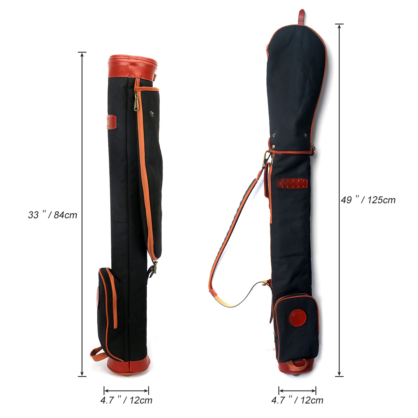 Vintage Golf Club Carry Bag - Durable Canvas & Leather Travel Case for Golf Clubs - Perfect for Golf Trips, Tournaments & Practice Sessions