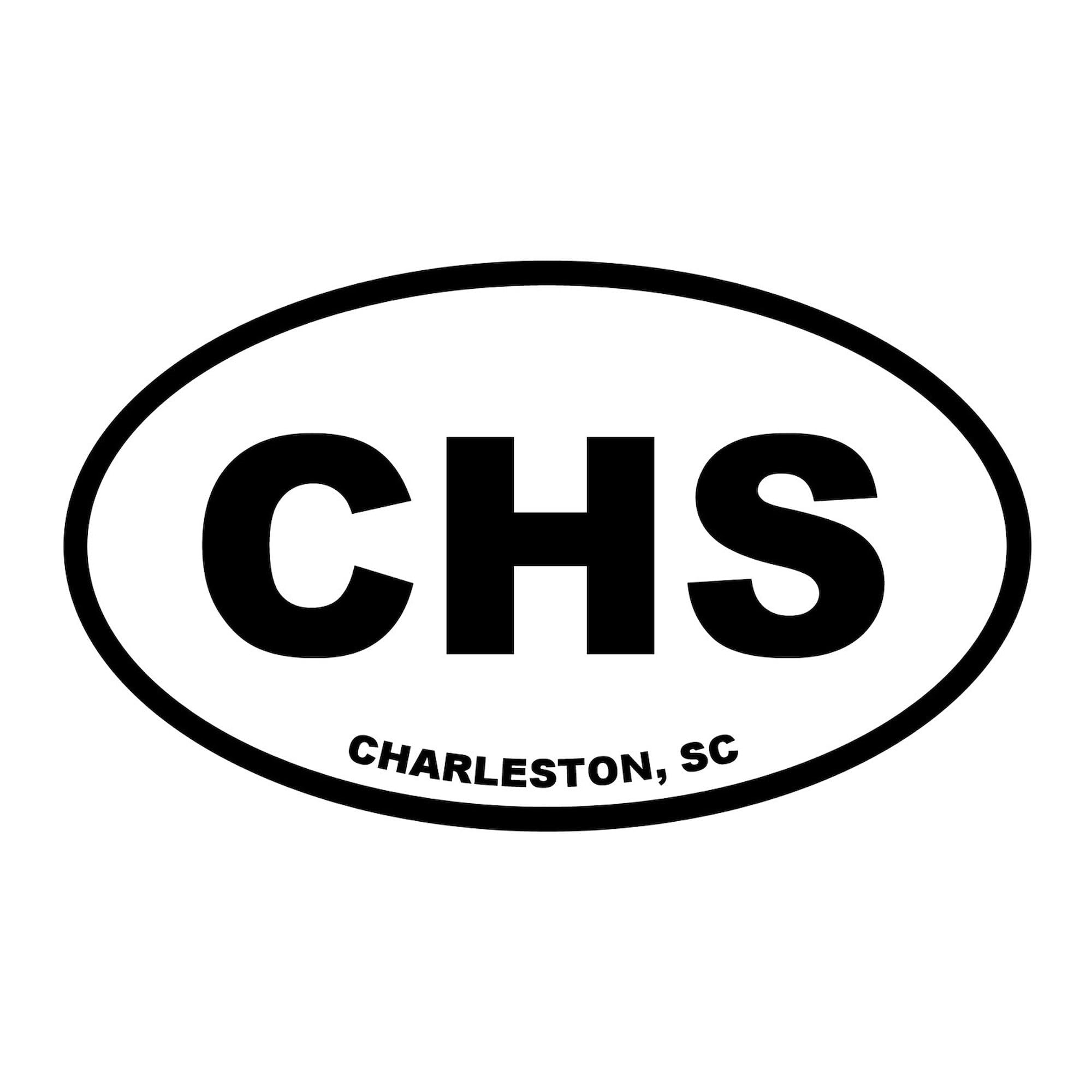 Charleston CHS Oval Car Bumper Sticker - Perfect for Cars & Laptops