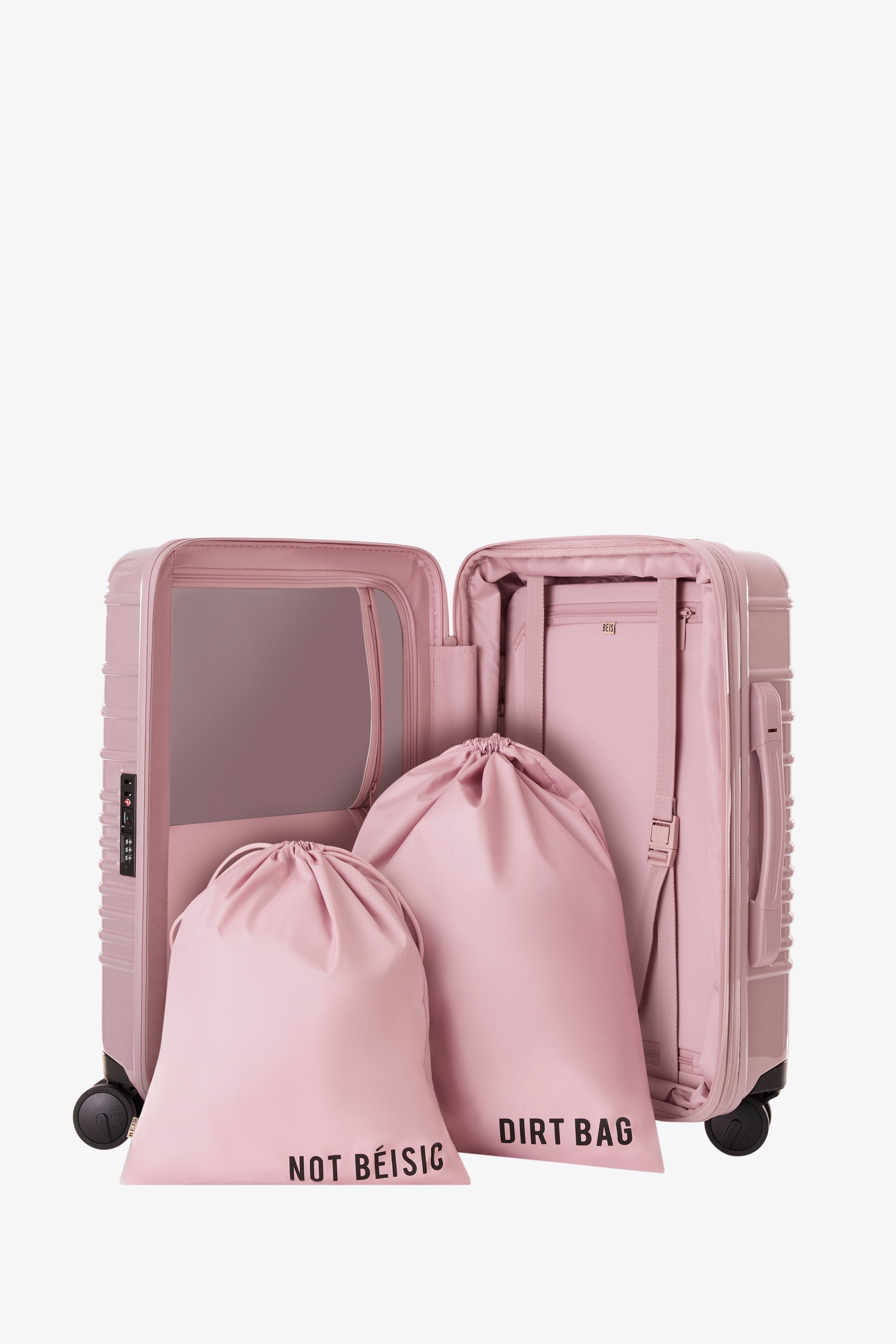 Stylish Glossy Atlas Pink Carry On Roller Luggage - Perfect for Air Travel, Business Trips & Weekend Getaways