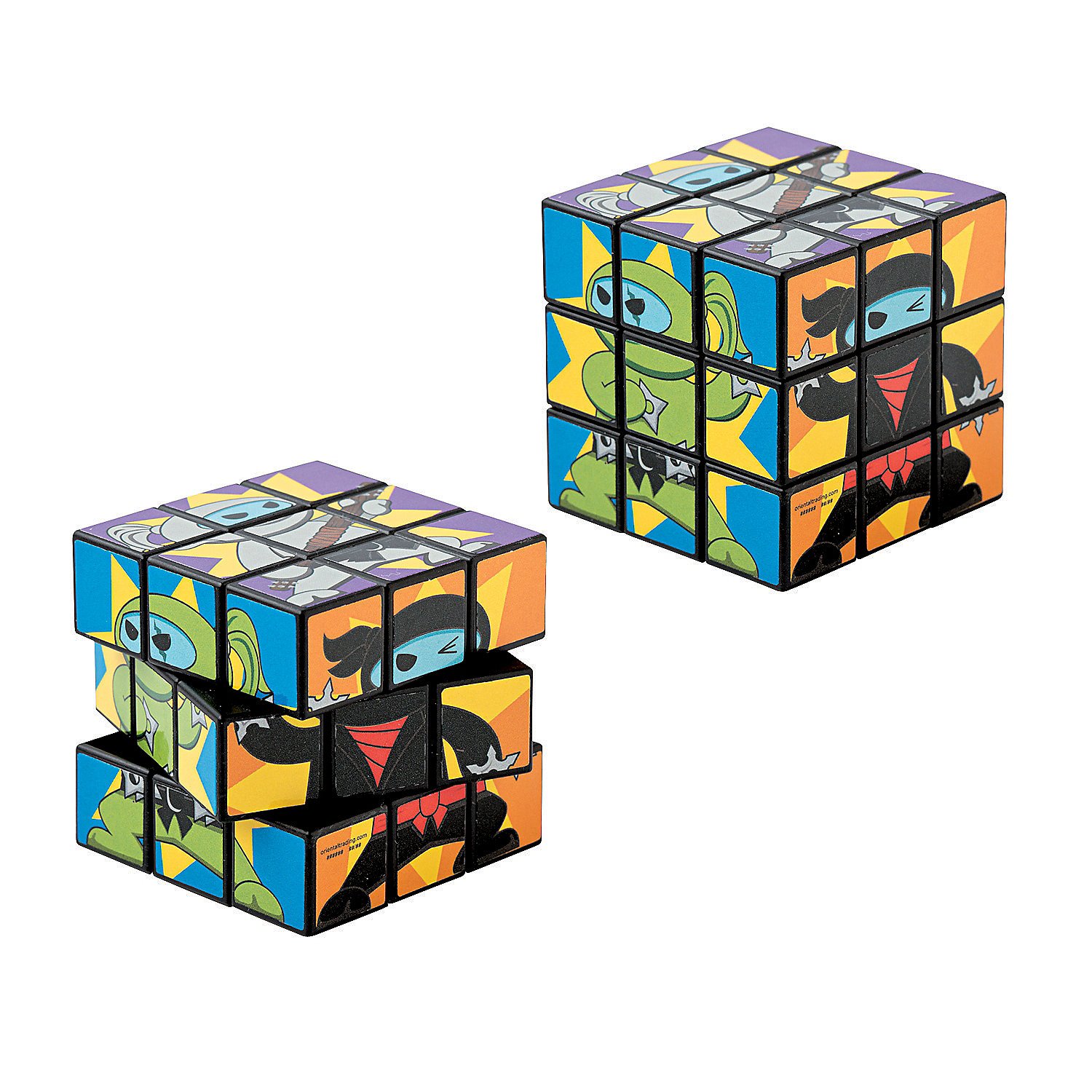 Fun Express Ninja Mini Magic Cubes - 12-Piece Puzzle Game Set for Kids & Adults - Brain Teaser Toy for Stress Relief & Travel Entertainment