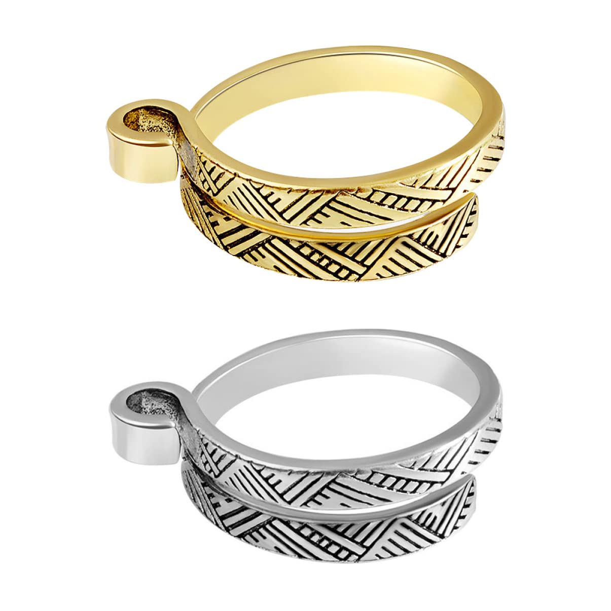 COHEALI Metal Crochet Yarn Guide Rings (2Pcs) - Durable Knitting Thimbles & Crochet Hook Accessories for Smooth Yarn Handling | Perfect for DIY Knitting, Crocheting, and Craft Projects
