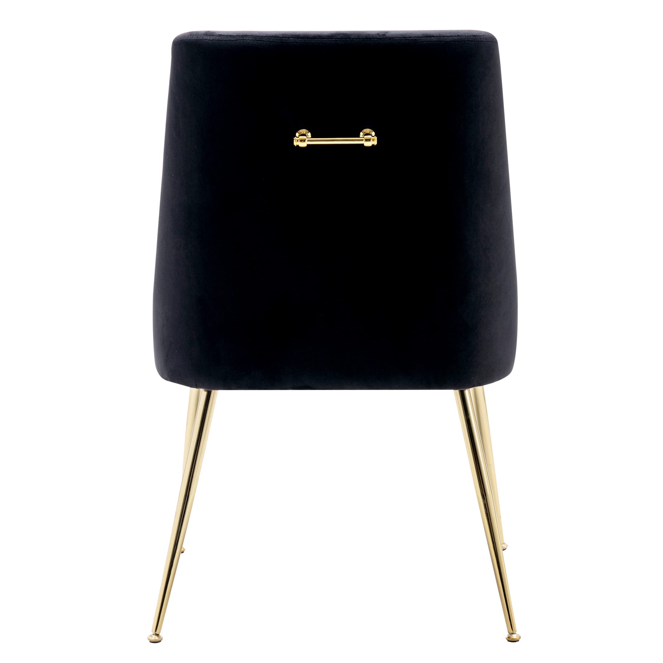2-Piece Velvet Upholstered Accent Chairs with Metal Legs - Modern Indoor Furniture for Living Room, Dining Room, Bedroom, Office & Home Decor (Black) - Perfect for Lounge Seating, Reading Nook & Guest Accommodation