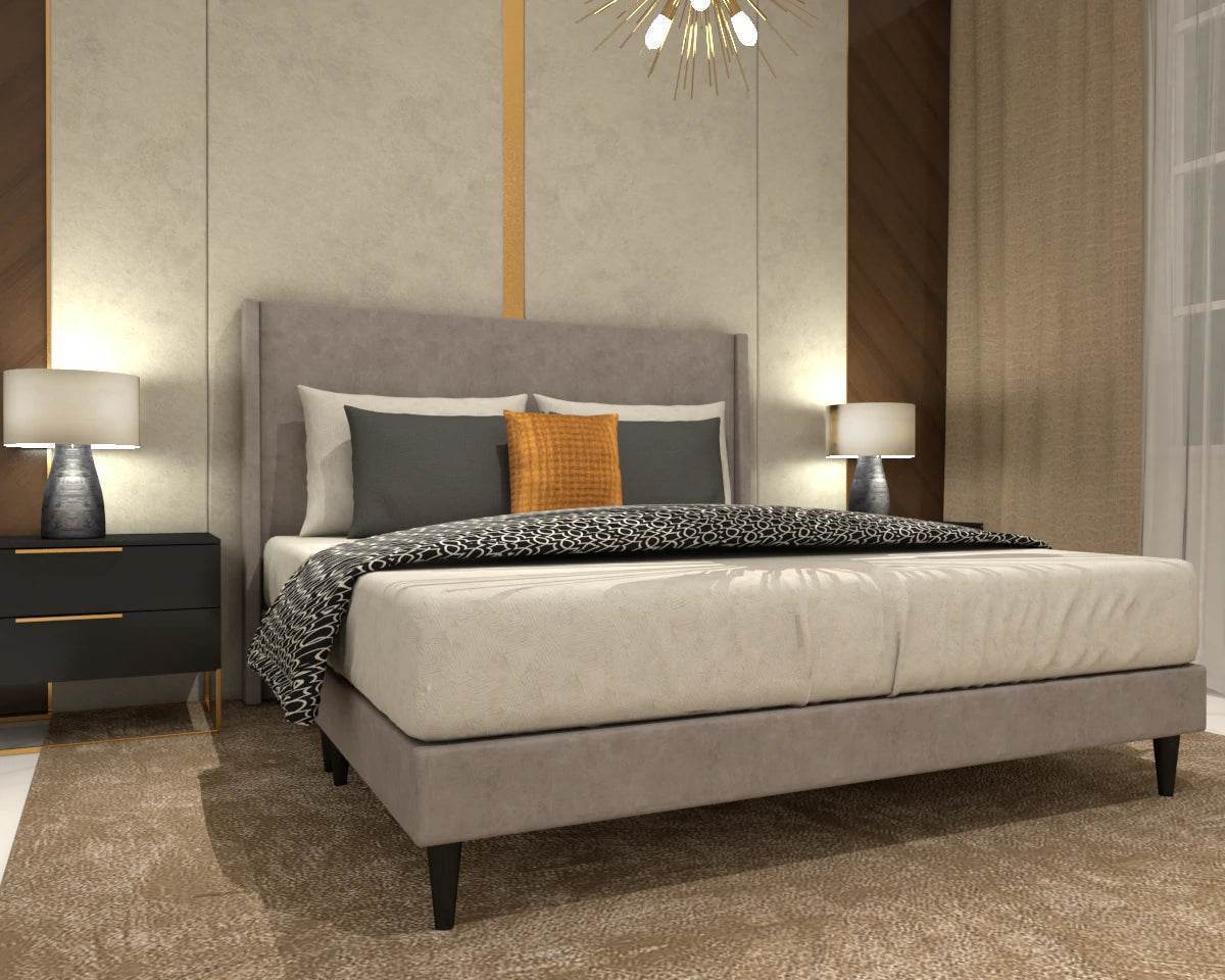 Euler Fabric Bed Frame - Queen Size, Sturdy & Quiet Platform Bed with Wooden Slats, Pet-Friendly Upholstered Fabric, Easy Assembly - Perfect for Modern Bedrooms, Guest Rooms & Pet Owners