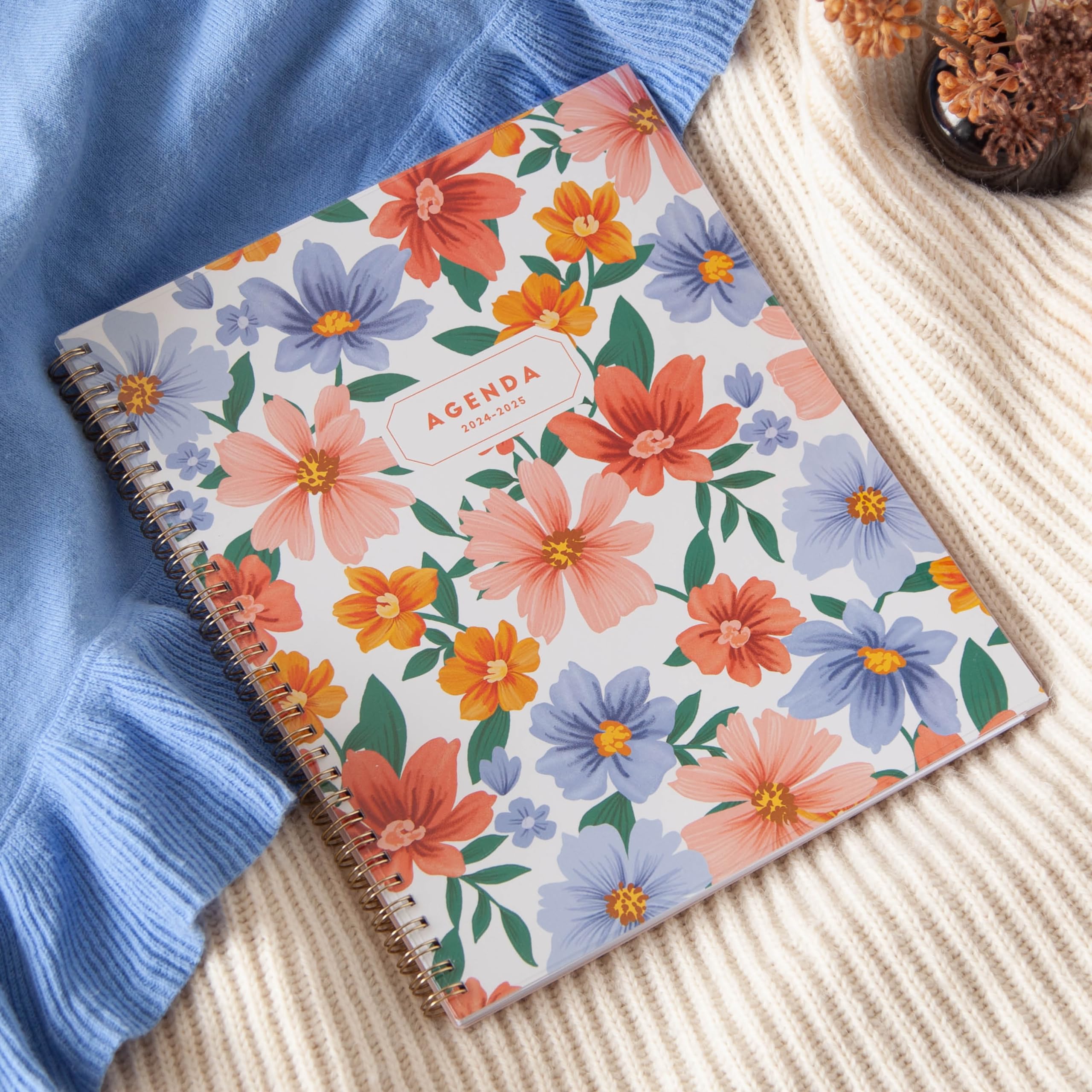 Blue Sky 2024-2025 Academic Year Teacher Planner - Weekly & Monthly Lesson Organizer, 8.5 x 11 Inch Wirebound Calendar with Flexible Cover (Kalinda 150647) - Perfect for Classroom Planning, Homeschooling & Teacher Gifts