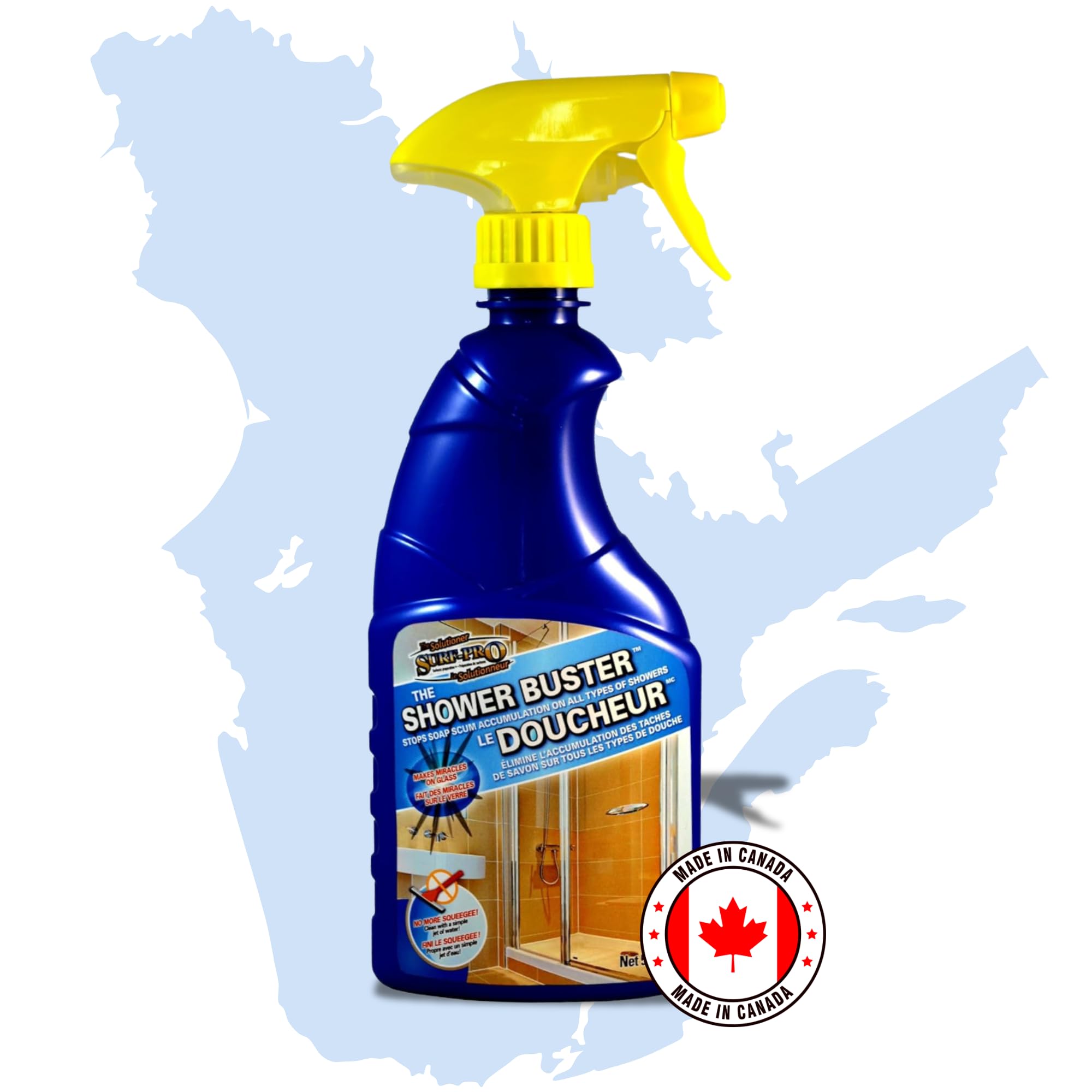 Shower Cleaner Buster Spray - Powerful Glass Shower Door Cleaner, Removes Soap Scum & Water Stains (500ml/16.9oz) - Perfect for Bathroom, Kitchen & Tile Cleaning - Ideal for Daily Use & Deep Cleaning