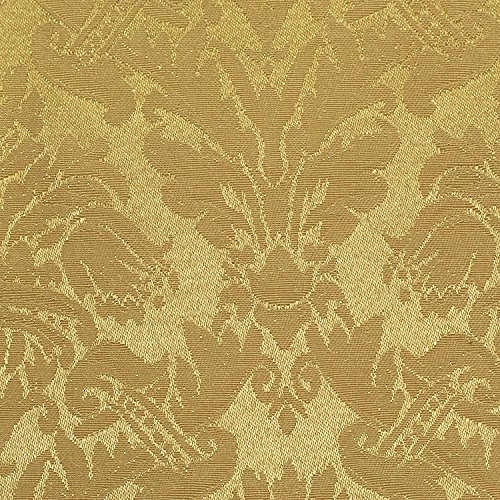Premium 2-Pack Saxony 60-Inch Round Damask Tablecloth Set - Gold Luxury Table Cover for Dining Tables Under 60