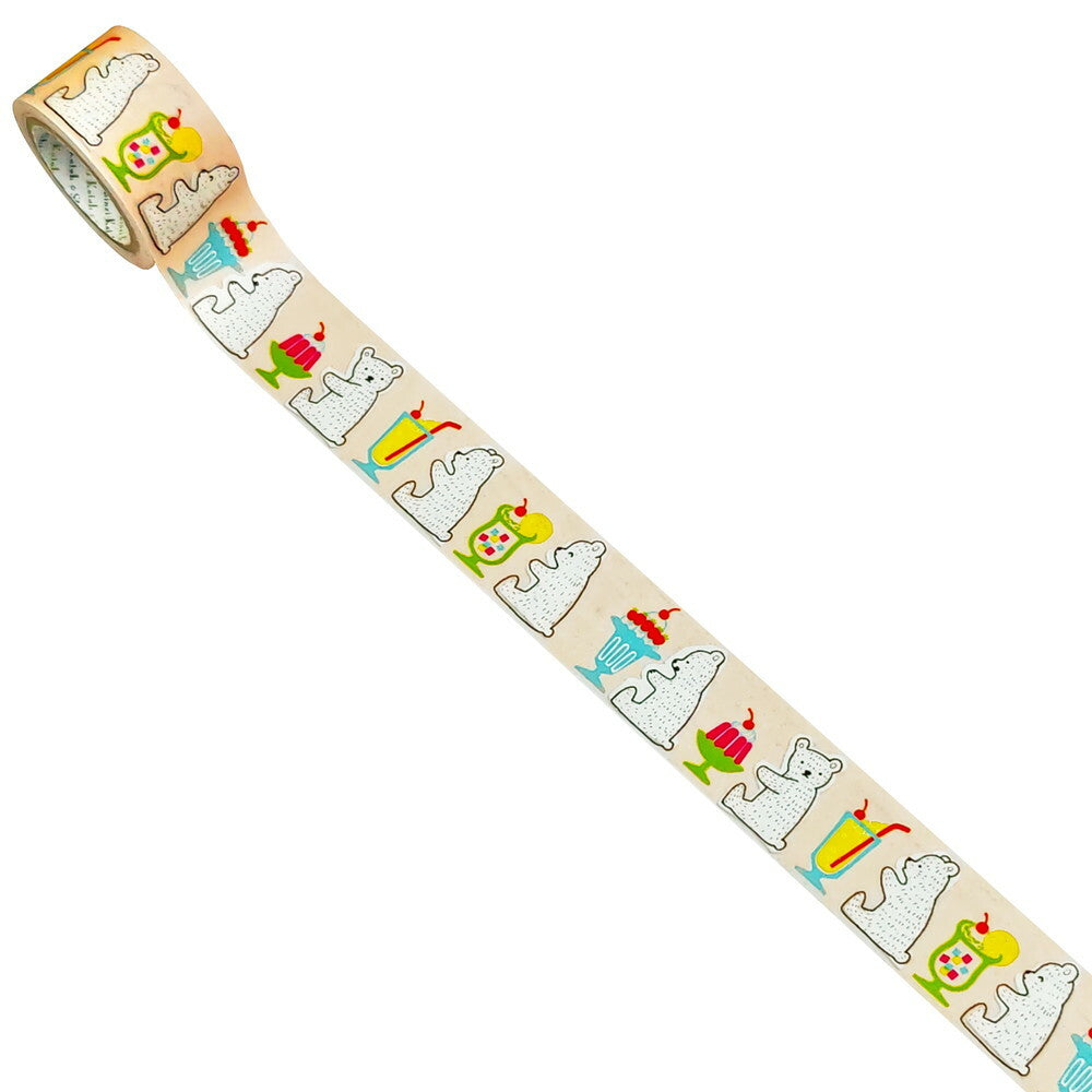 Bear Bear Sweets Kraft Tape - 1.5 Inch Wide Decorative Washi Tape for Scrapbooking, Gift Wrapping, Journaling & DIY Crafts - Adhesive Paper Tape for Home, Office & School Projects