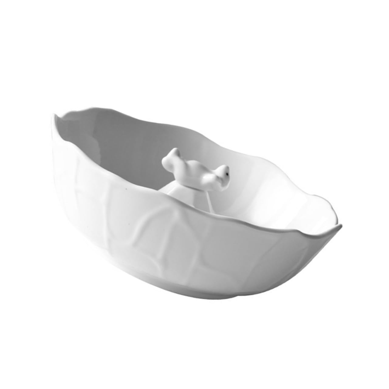 UPKOCH 1pc White Ceramic Polar Bear Bowl - Large Italian Pasta & Fruit Serving Bowl for Salad, Snacks, Dessert | Durable Pottery Mixing Bowl for Kitchen & Dining Room Decor