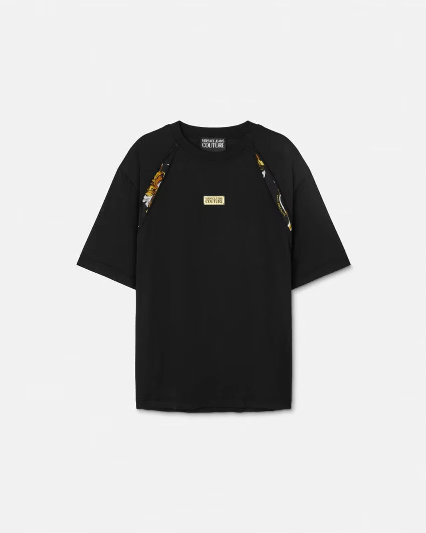 Versace Jeans Couture Contrast Barocco Regular Fit T-Shirt for Men | Stylish Casual Wear for Parties, Dates & Everyday Outfits