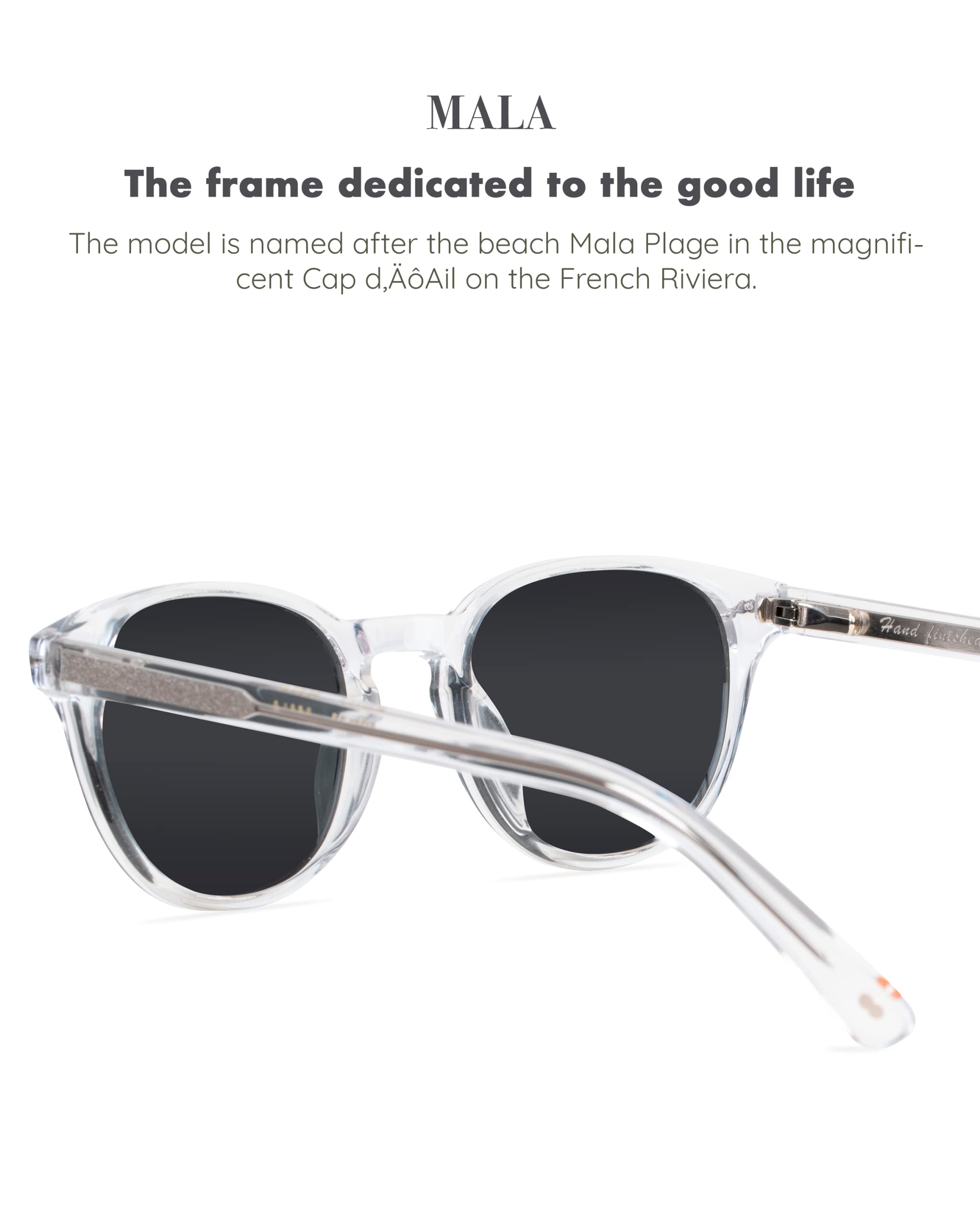 Christopher Cloos - Mala On The Rocks - Round Polarized Sunglasses for Men & Women with Case - Trendy UV Protection Unisex Shades - Perfect for Beach, Driving & Outdoor Activities