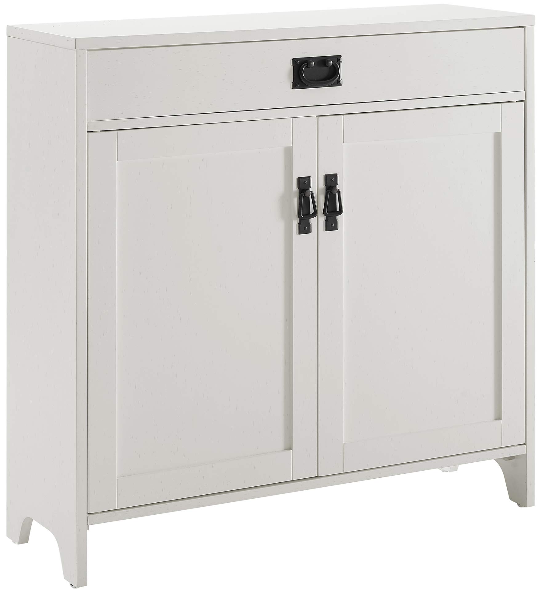 Distressed White Fremont Accent Cabinet by Crosley Furniture - Vintage Style Storage for Living Room, Bedroom & Entryway