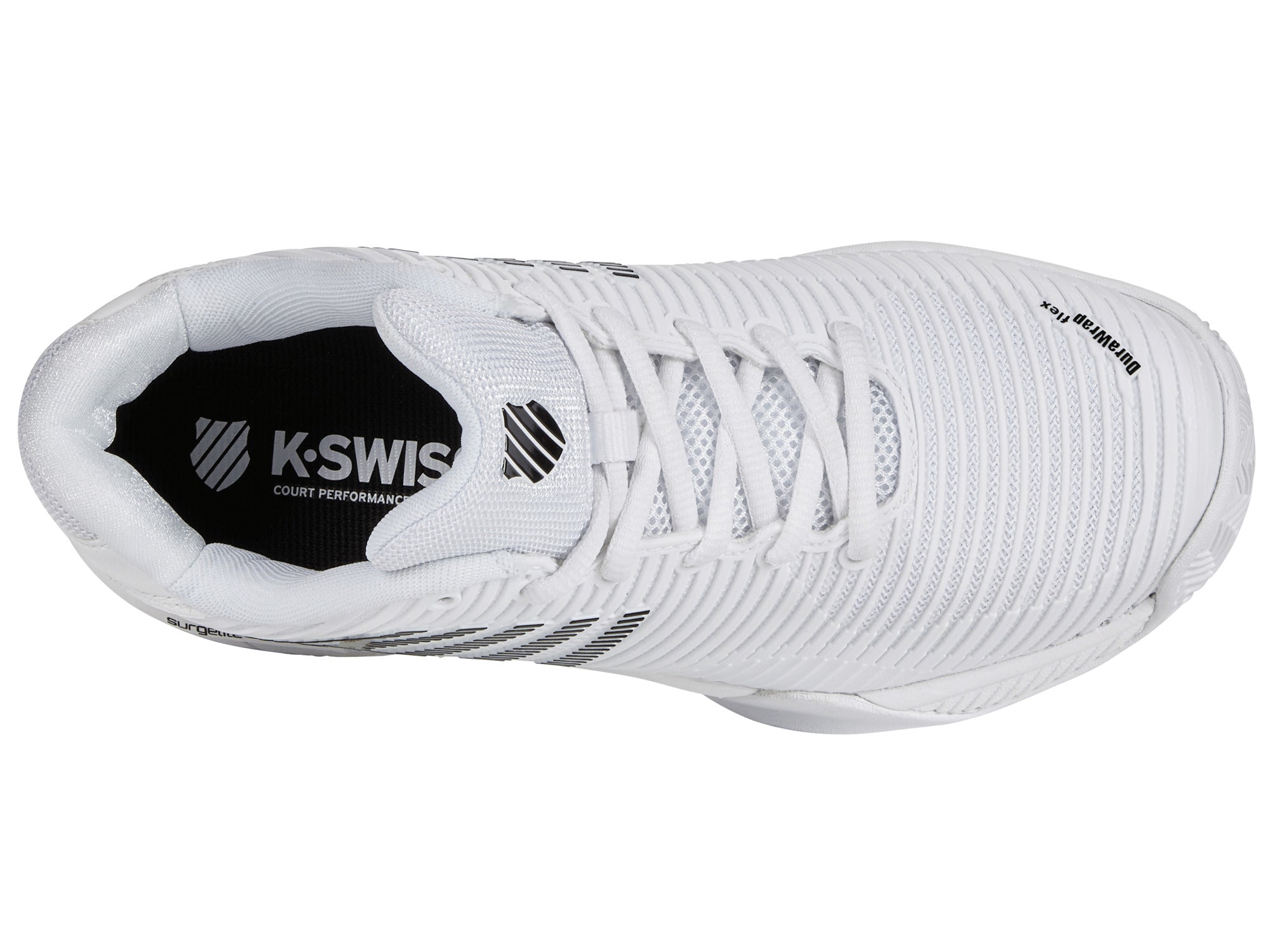 Hypercourt Express 2 Clay Tennis Shoes - White/Black | Men's Size 10.2 M | Durable Clay Court Sneakers for Competitive Play & Training | Perfect for Tennis Matches, Club Play & Court Practice