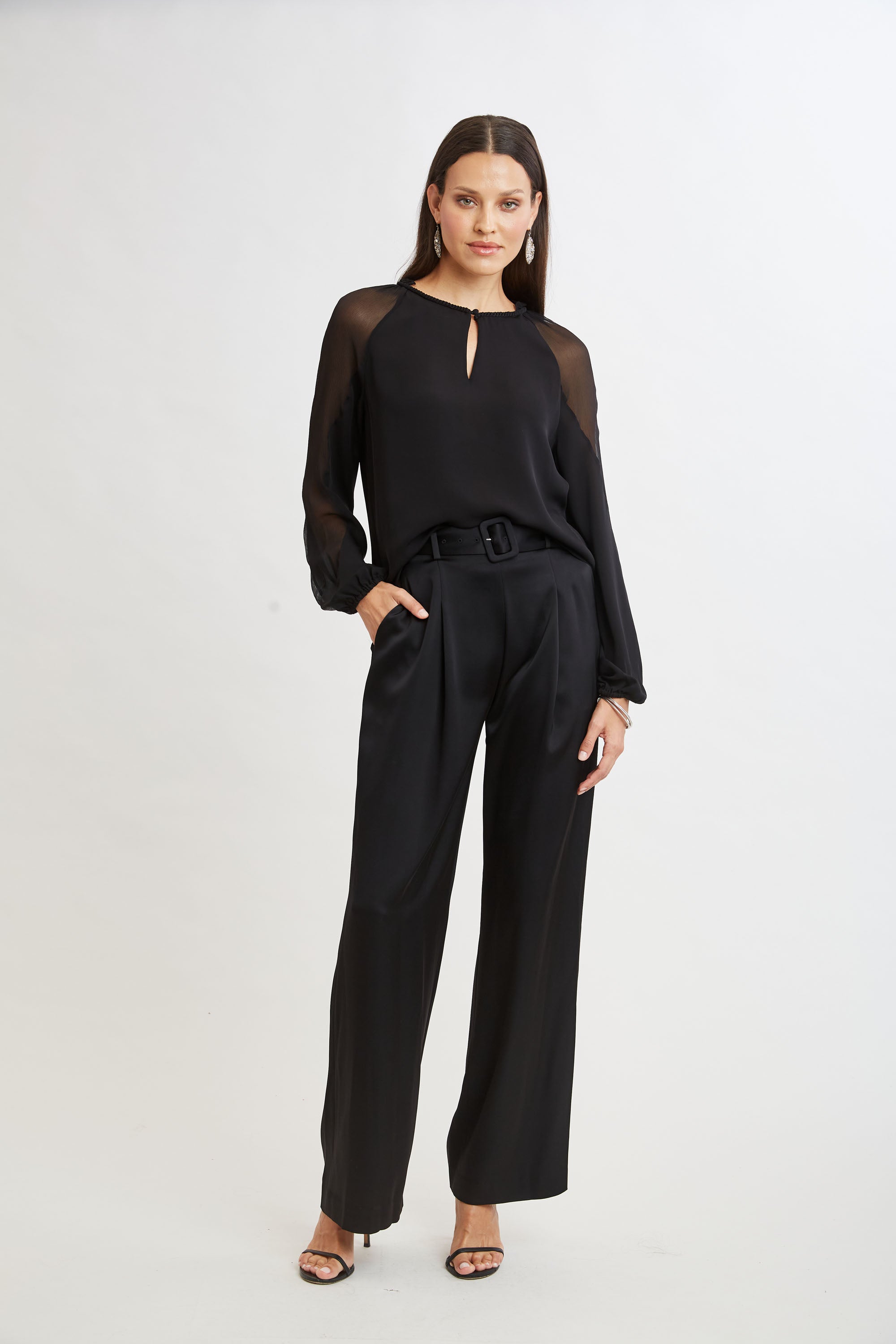 Elegant Chiffon & Georgette Blouse for Women - Stylish Flowy Shirt for Office, Party & Casual Wear