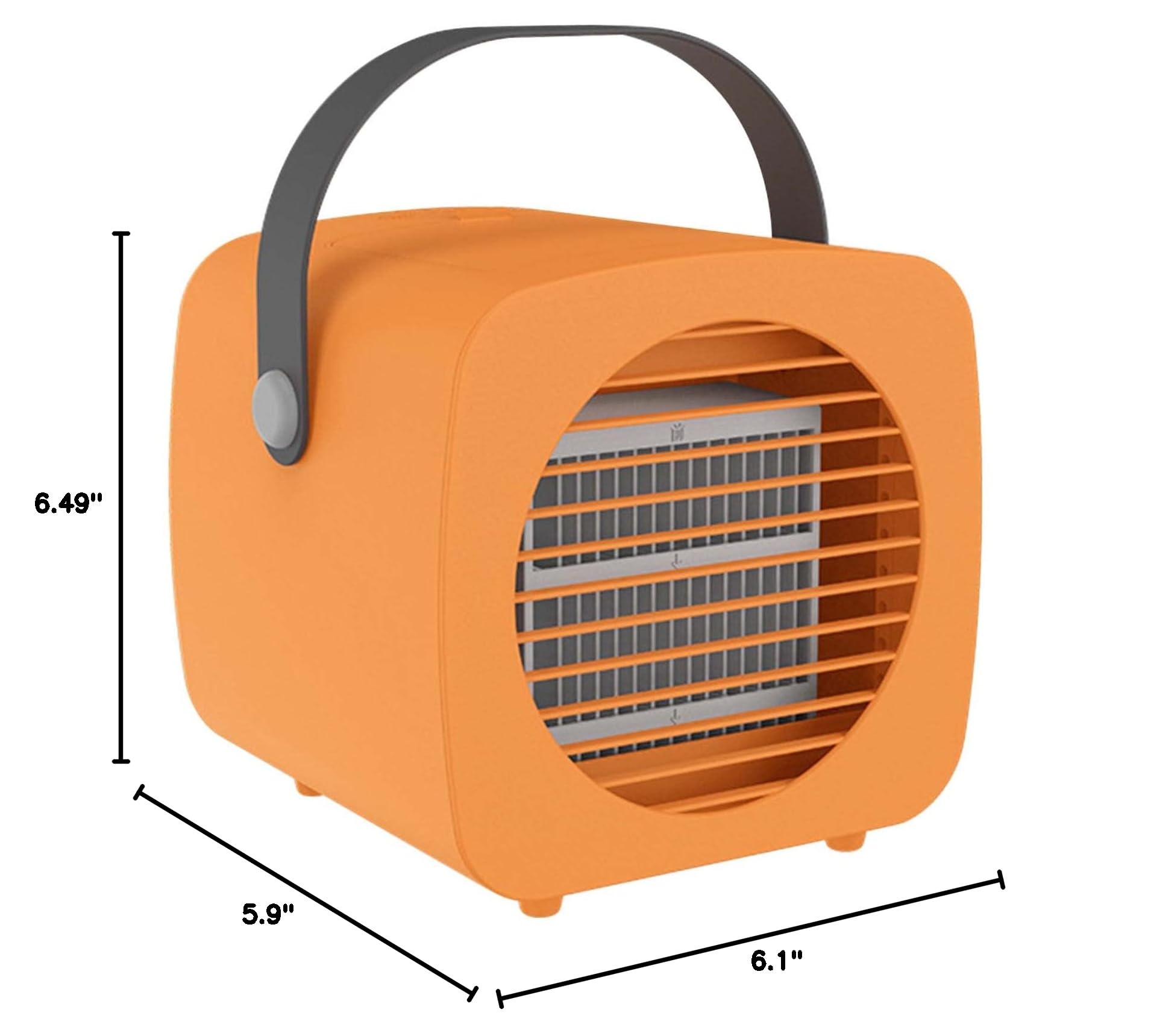 Portable Air Conditioner Fan - 3 Speed Mini Evaporative Cooler with USB Charging, Handle & Humidifier for Home, Office, Bedroom - Perfect for Summer Cooling & Personal Space Comfort (Orange)