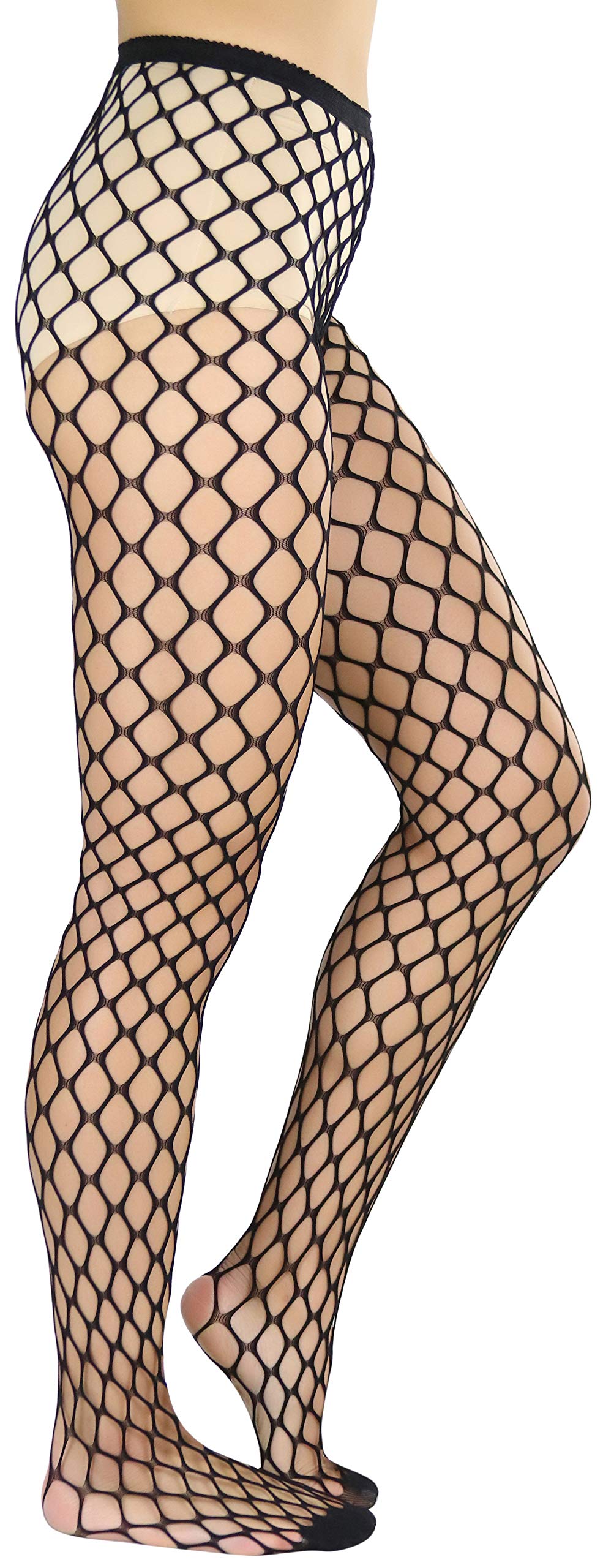 ToBeInStyle Women's Large Mesh Diamond Pattern Pantyhose Stockings - Sexy Sheer Tights for Party, Cosplay & Evening Wear