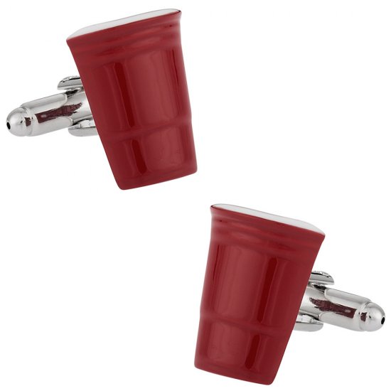 Stylish Red Solo Cup Cufflinks for Men - Unique Party & Wedding Accessories - Perfect for Prom, Bachelor Parties & Formal Events
