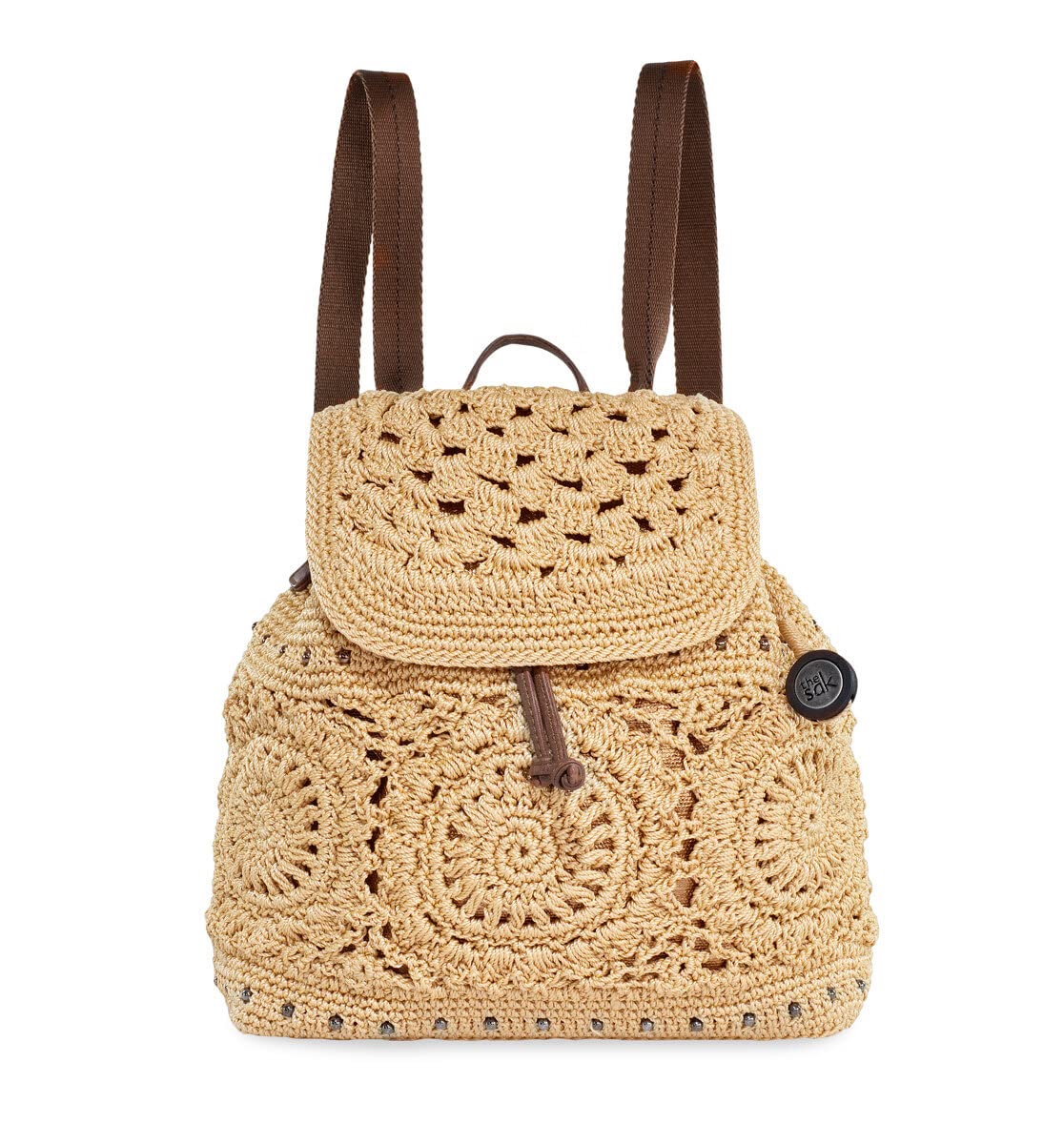 The Sak Sayulita Hand-Crochet Backpack - Boho Chic Women's Beach Bag for Travel, Festival & Everyday Use