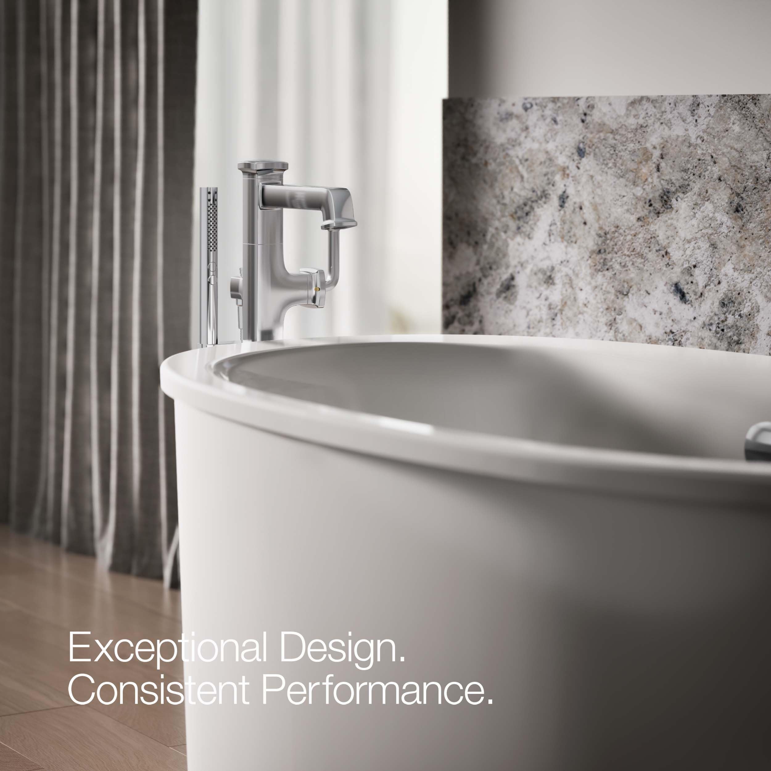 KOHLER RIFF® Freestanding Bathroom Faucet Trim - Modern Matte Black Bathroom Sink Faucet for Spa, Luxury Home & Hotel Renovation