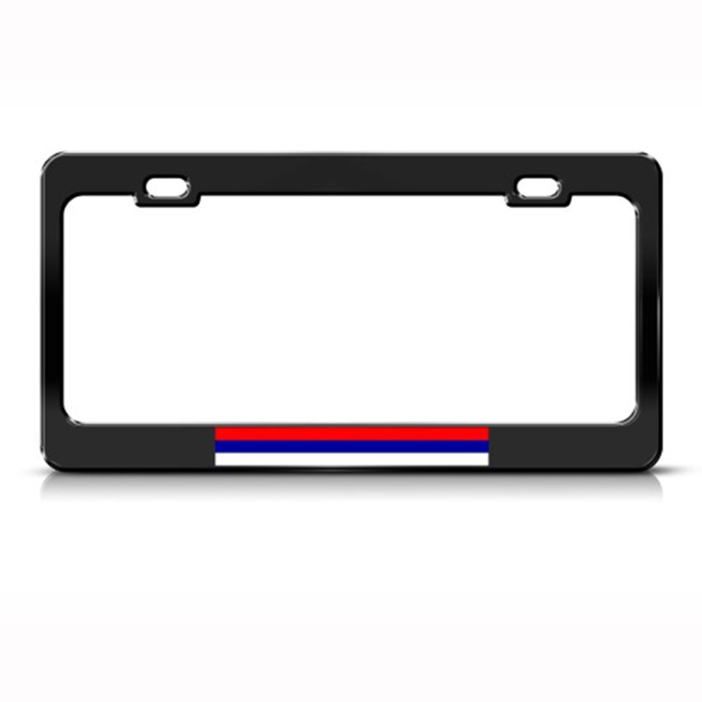 Speedy Pros Metal License Plate Frame with Serbian Flag - Black 2 Hole Car Accessory for Serbia - Perfect for Car Enthusiasts & National Pride Display