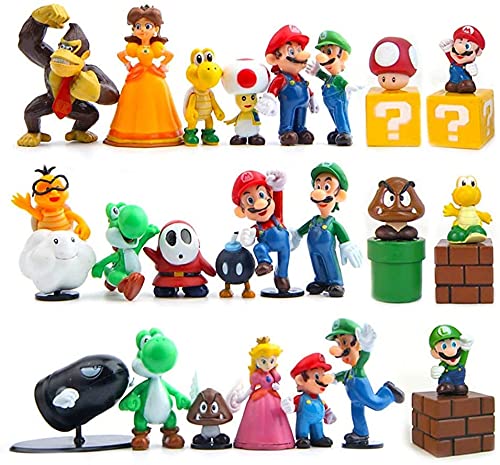 28 Pack Super Mario Movie Action Figures Set - 1.2-2 Inch Collectible Toys | Perfect Kids Gift for Birthday & Party Favors | Mario Bros Movie Character Figures for Play, Display & Collection