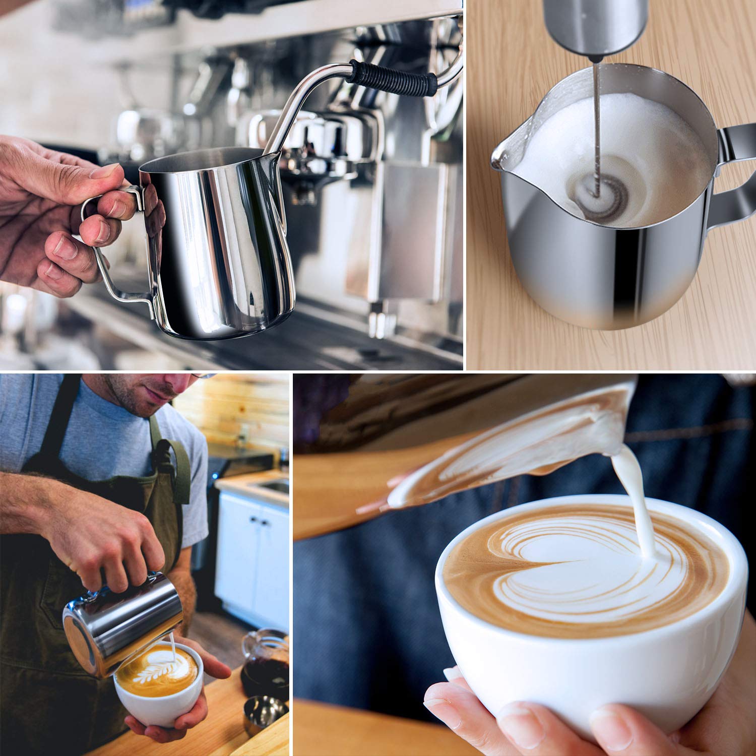 Premium 350ml (12oz) Stainless Steel Milk Frothing Pitcher for Barista - Rose Gold Coffee Steaming Jug with Latte Art Pen for Cappuccino, Latte & Macchiato | Perfect for Home Coffee Makers & Professional Cafes