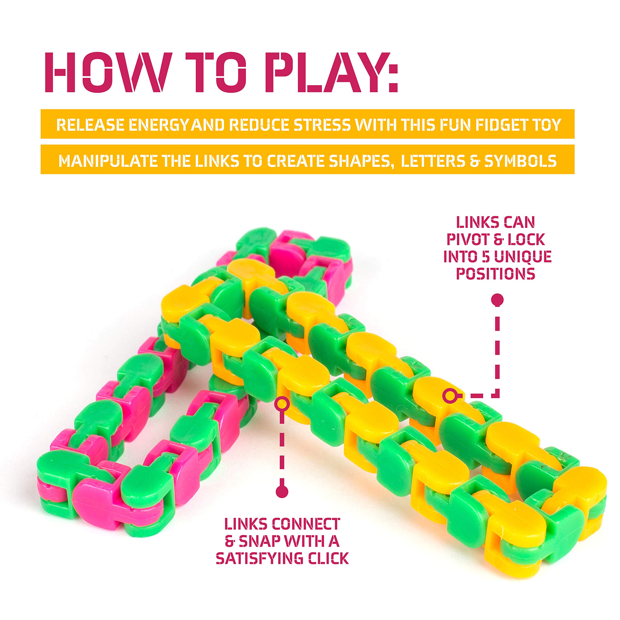 Neliblu Kids Party Favors - Wacky Tracks Snap & Click Fidget Toys for Sensory Play, Happy Face Squishies & Stress Relief Foam Balls - Perfect for Birthday Gifts, Classroom Rewards and Anxiety Relief