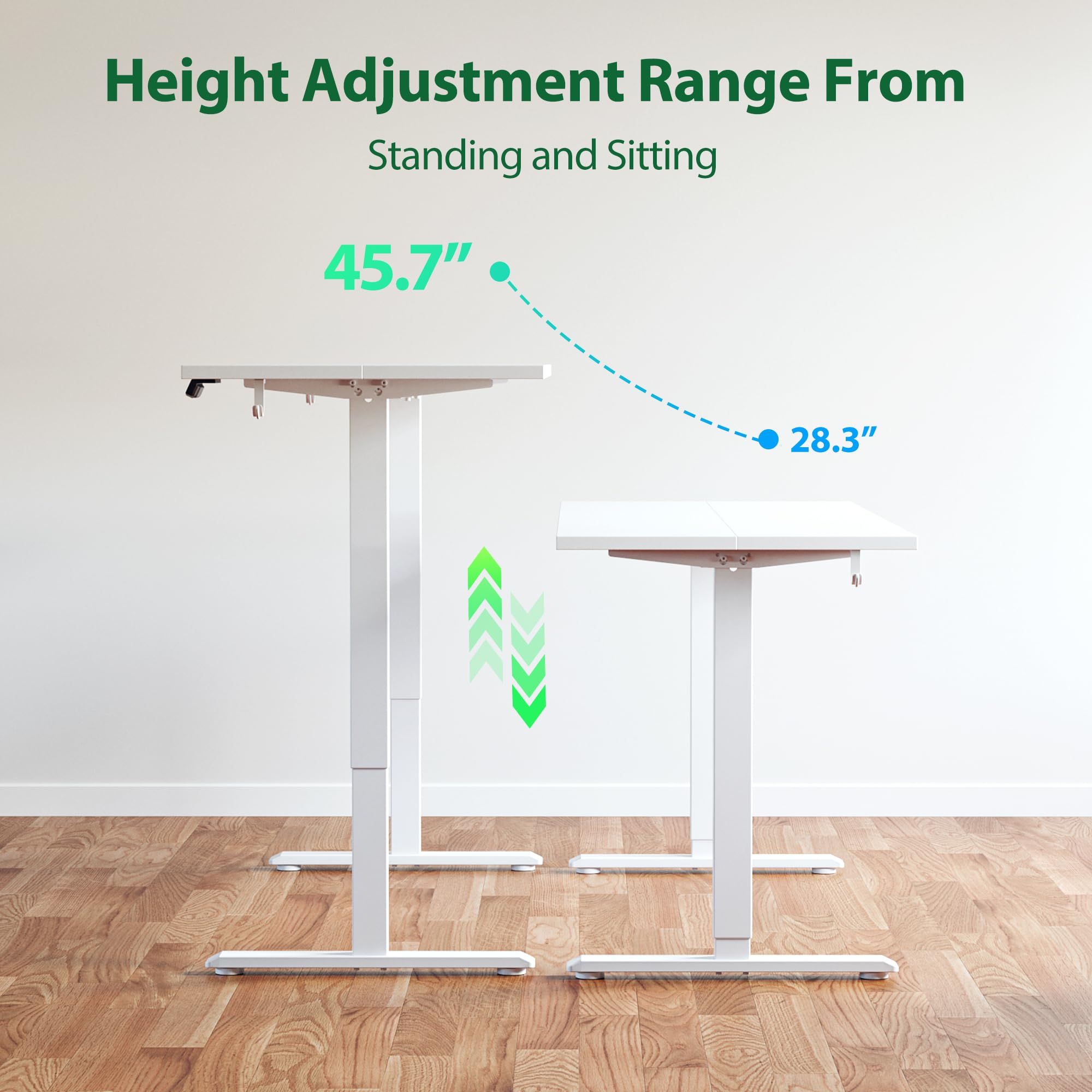 Agilestic Electric Standing Desk 63 x 24 Inches - Height Adjustable Sit Stand Desk for Home Office, White Splice Board - Perfect for Remote Work, Gaming & Study Setup