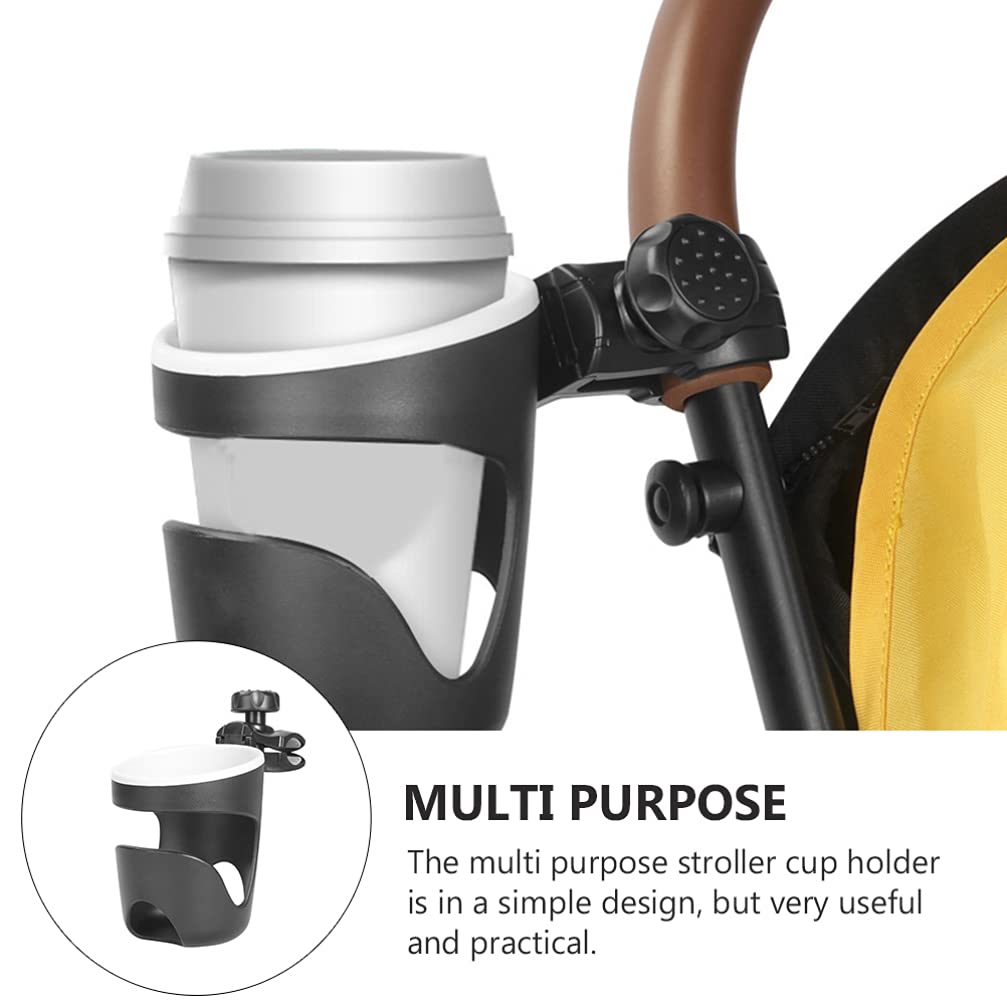 Universal Bike Water Bottle Holder & Stroller Cup Holder - Adjustable Drink Rack for Bicycles, Baby Strollers, Wheelchairs, Walkers & Jogging Strollers - Durable Black Accessory (Perfect for Cycling, Jogging, Parenting & Outdoor Activities)