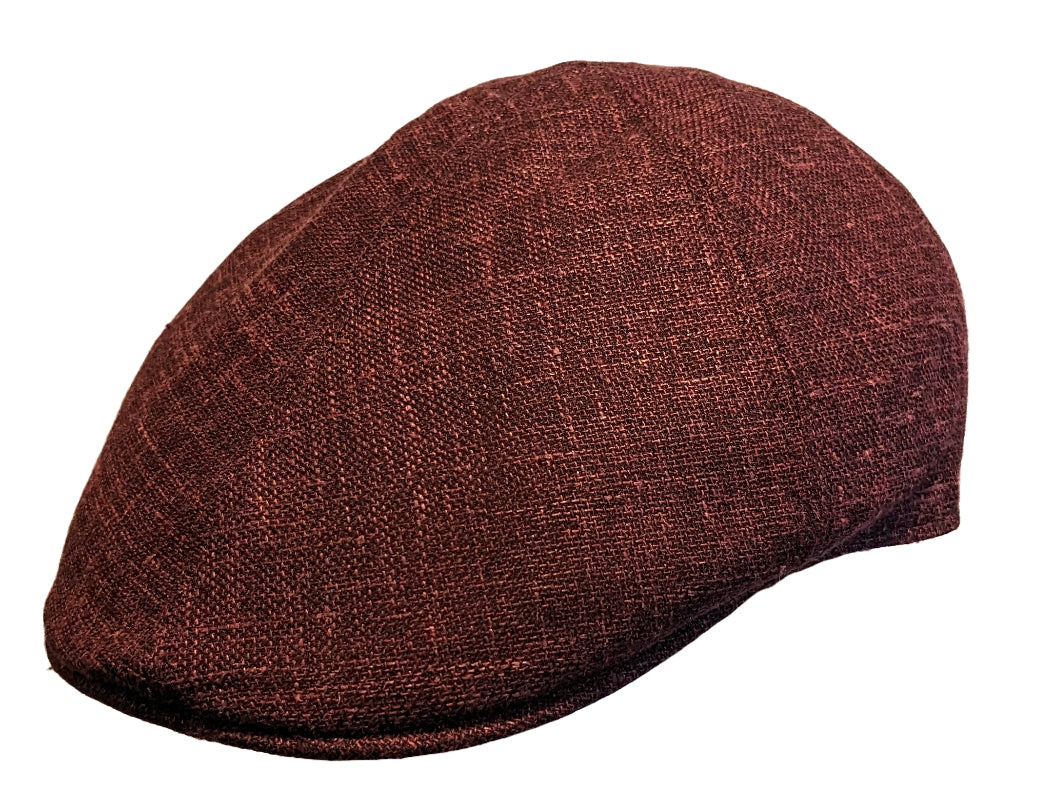 Premium Summer Flat Cap - Virgin Wool, Silk & Linen Blend - Blue Ivy & Maroon Colors - Lightweight & Breathable for Outdoor Activities, Travel & Fashion