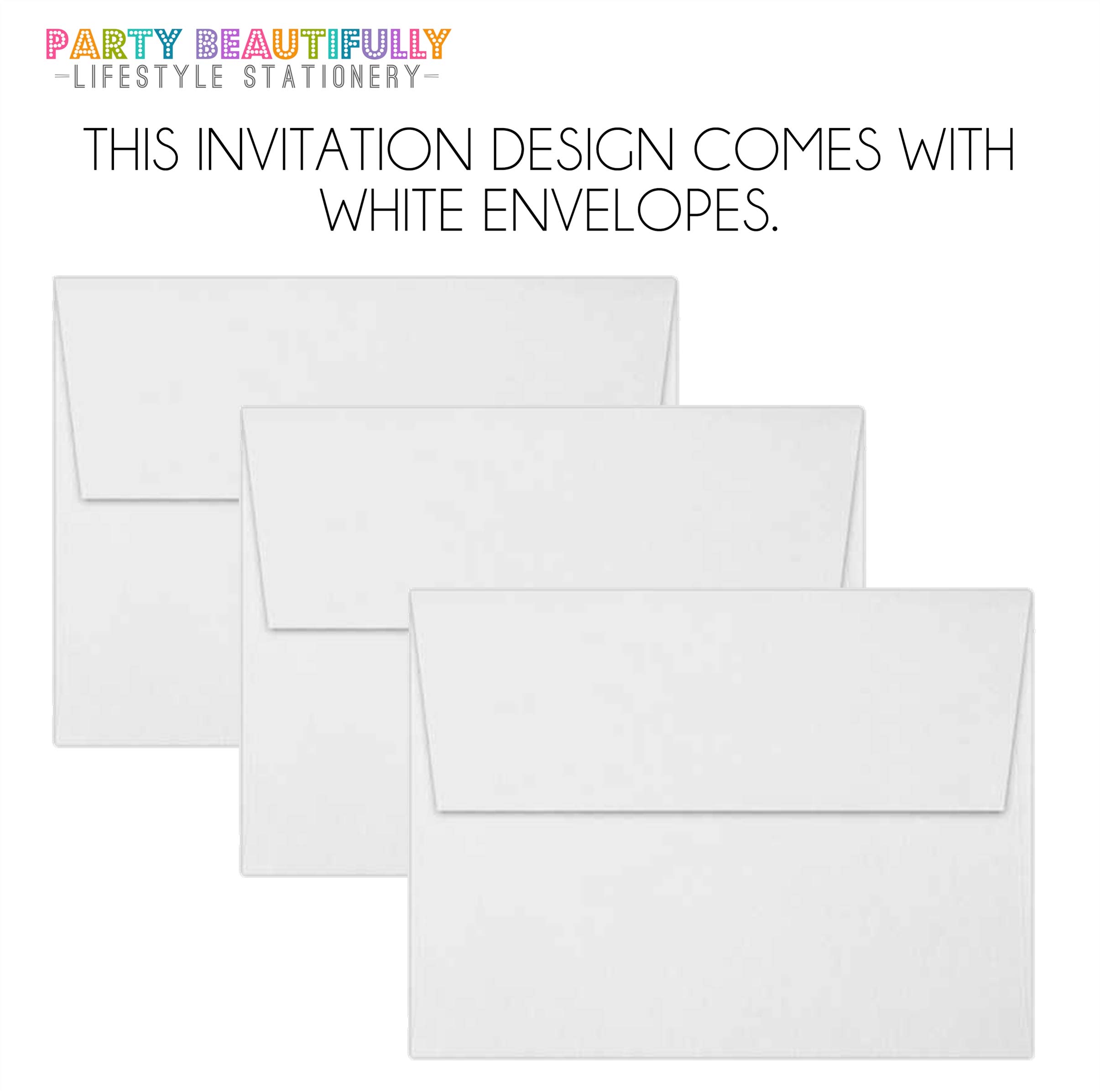 Elegant Red and White Graduation Party Invitations with Matching Envelopes - Perfect for High School & College Commencement Celebrations