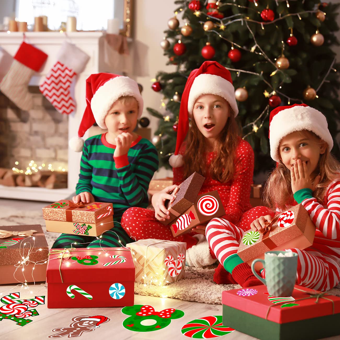 41Pcs Christmas Wall Decals & Floor Stickers - Peppermint Candy Decor for Holiday Home, Party, Candyland Theme | Perfect for Walls, Floors, Windows, Gifts & Festive Decorations