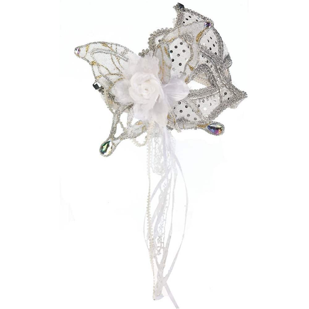 White & Silver Butterfly Eye Mask for Sleeping - Adjustable Comfort for Women & Men - Perfect for Travel, Relaxation & Stress Relief